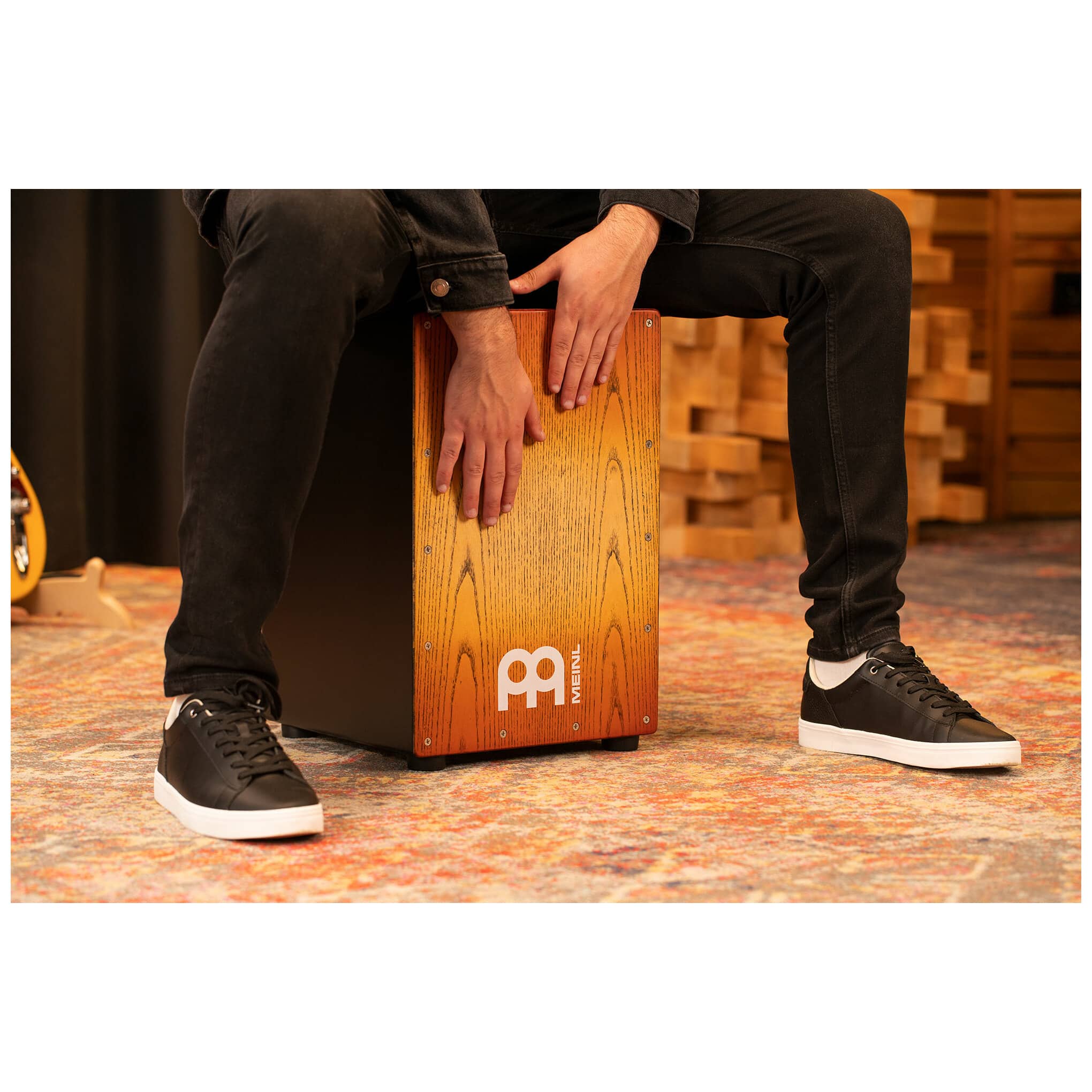 Meinl Percussion MCAJ100BK-SAF - Headliner® Series Snare Cajon, Sonoran Amber Fade  12