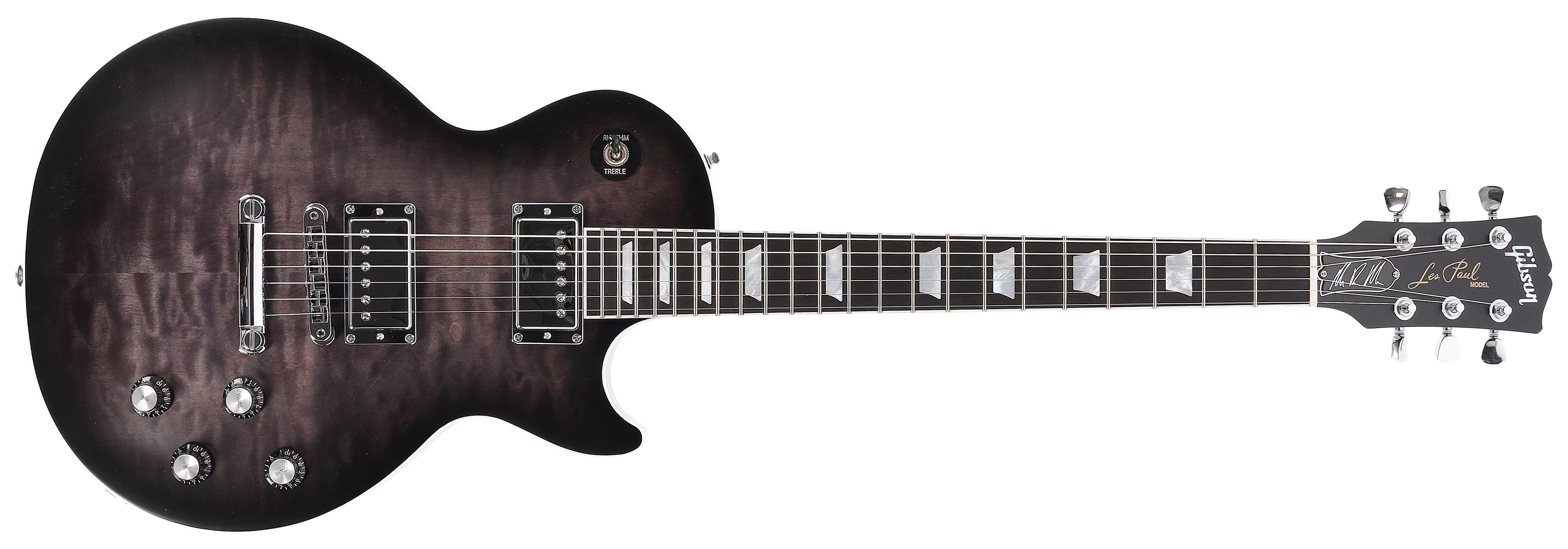 Gibson Mark Morton Les Paul Modern Quilt Translucent Ebony Burst Satin 1