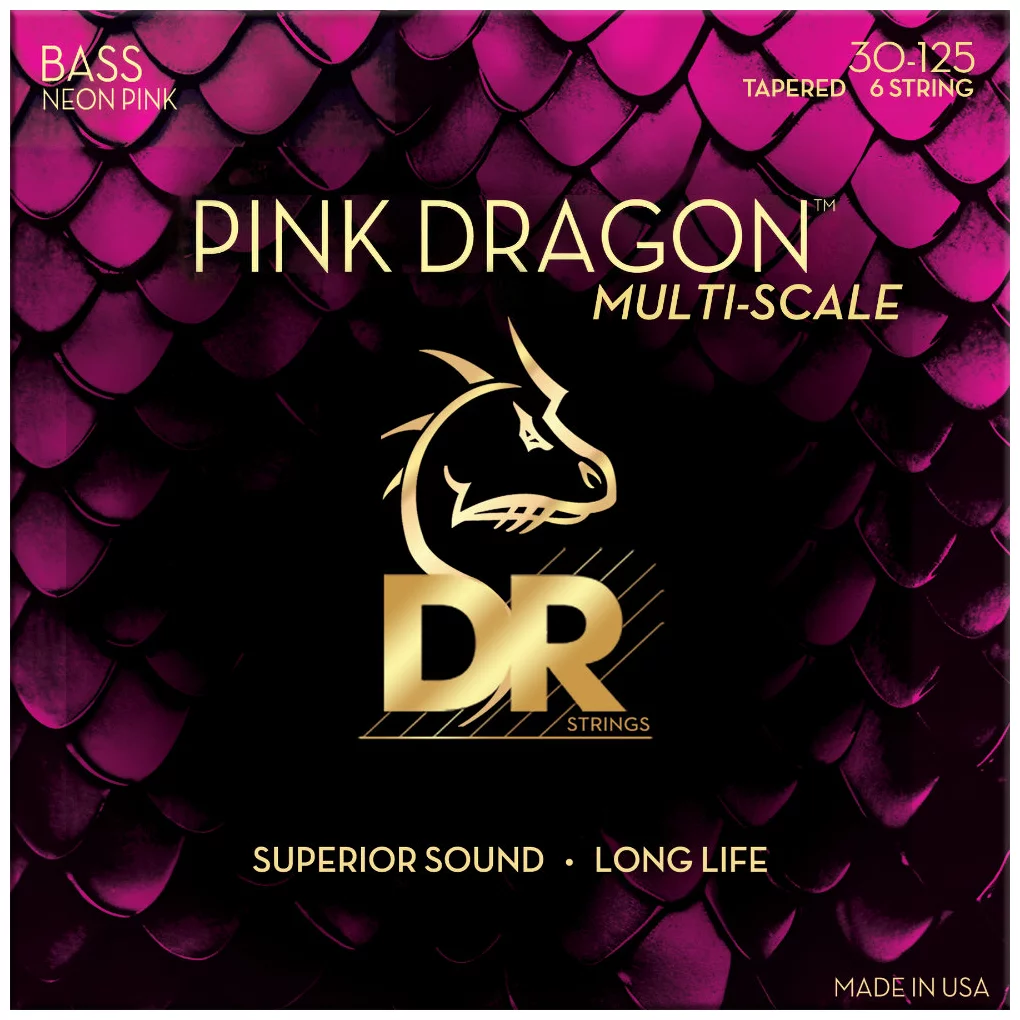 DR Strings Pink Dragon Multi-Scale 6-String Medium I 30-125