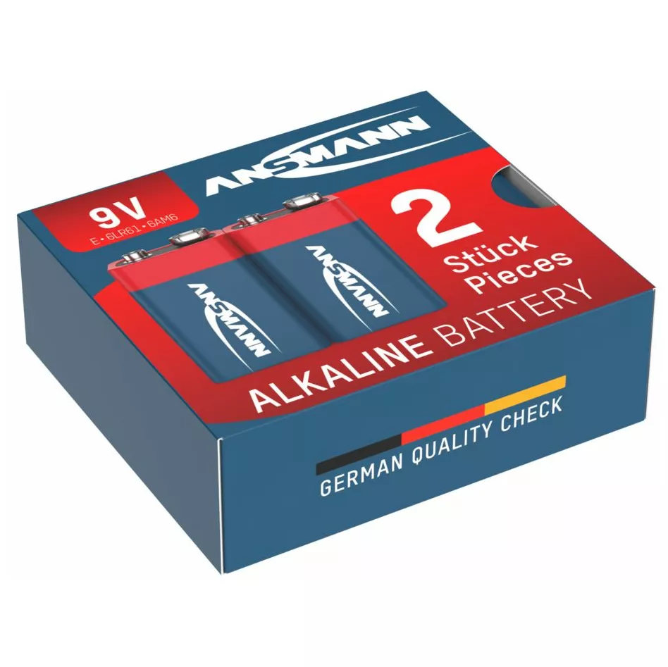 Ansmann 9V Alkaline Batterie Block E / 6LR61 2er Karton 1