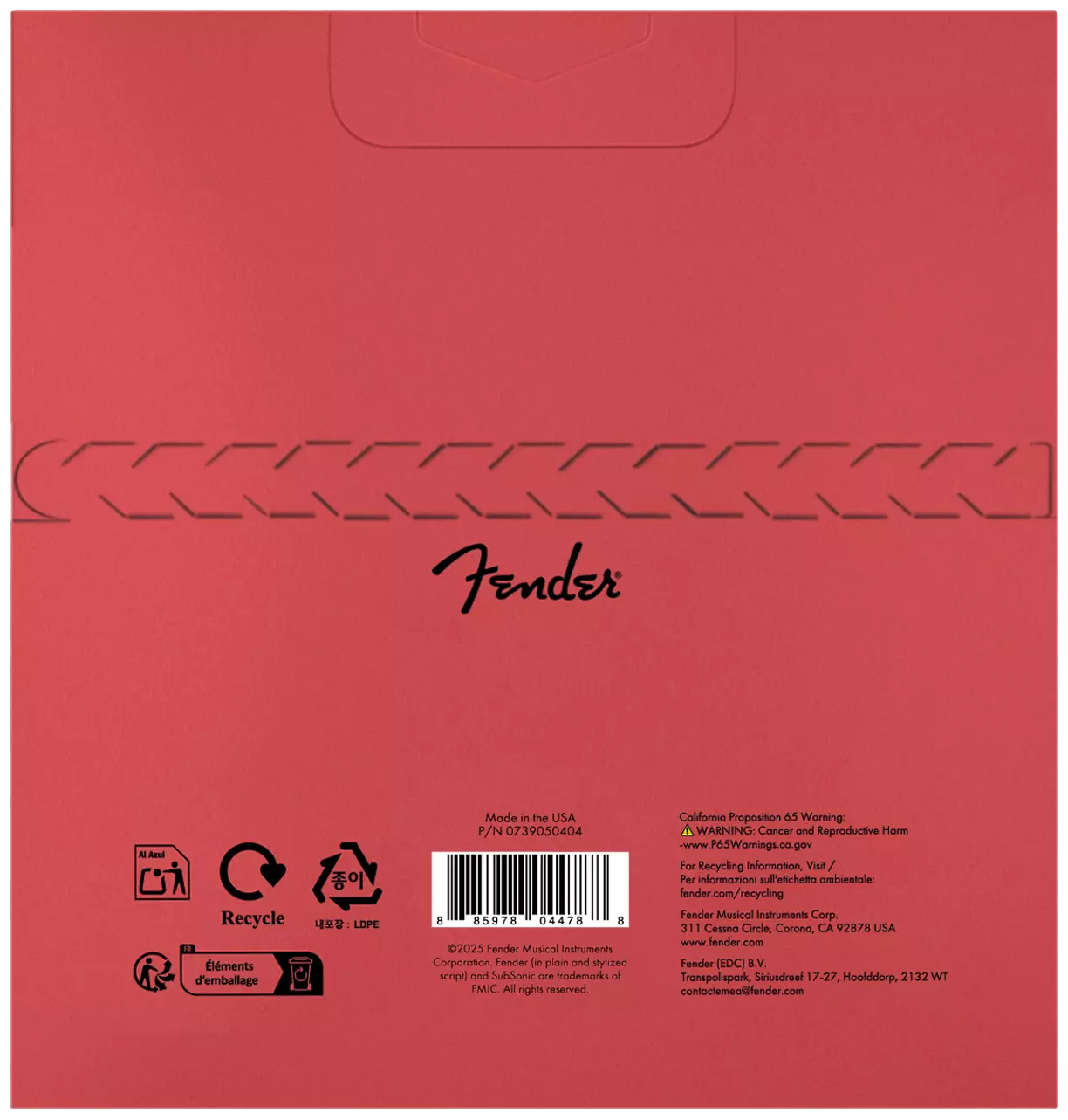 Fender SubSonic™ 9050 Stainless Flatwound Bass Strings 045-105 1