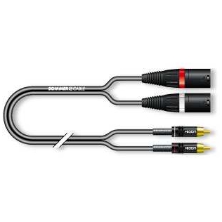 Sommer Cable ONH7-0250-SW SC-Onyx 2 x XLR Male - 2 x Cinch Male 2,5 Meter