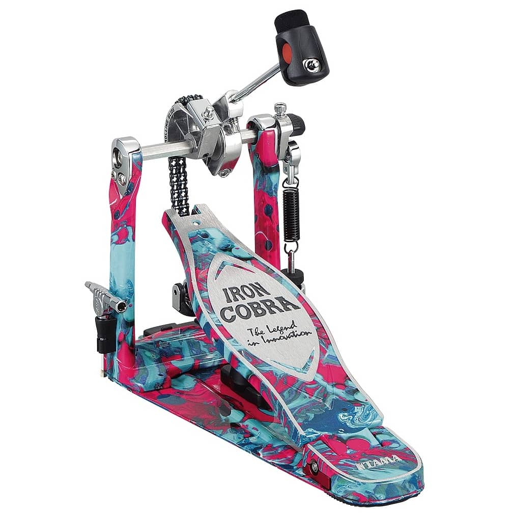Tama HP900RMCS - 50th LIMITED - Iron Cobra 900 Rolling Glide Single Pedal - Marble Coral Swirl