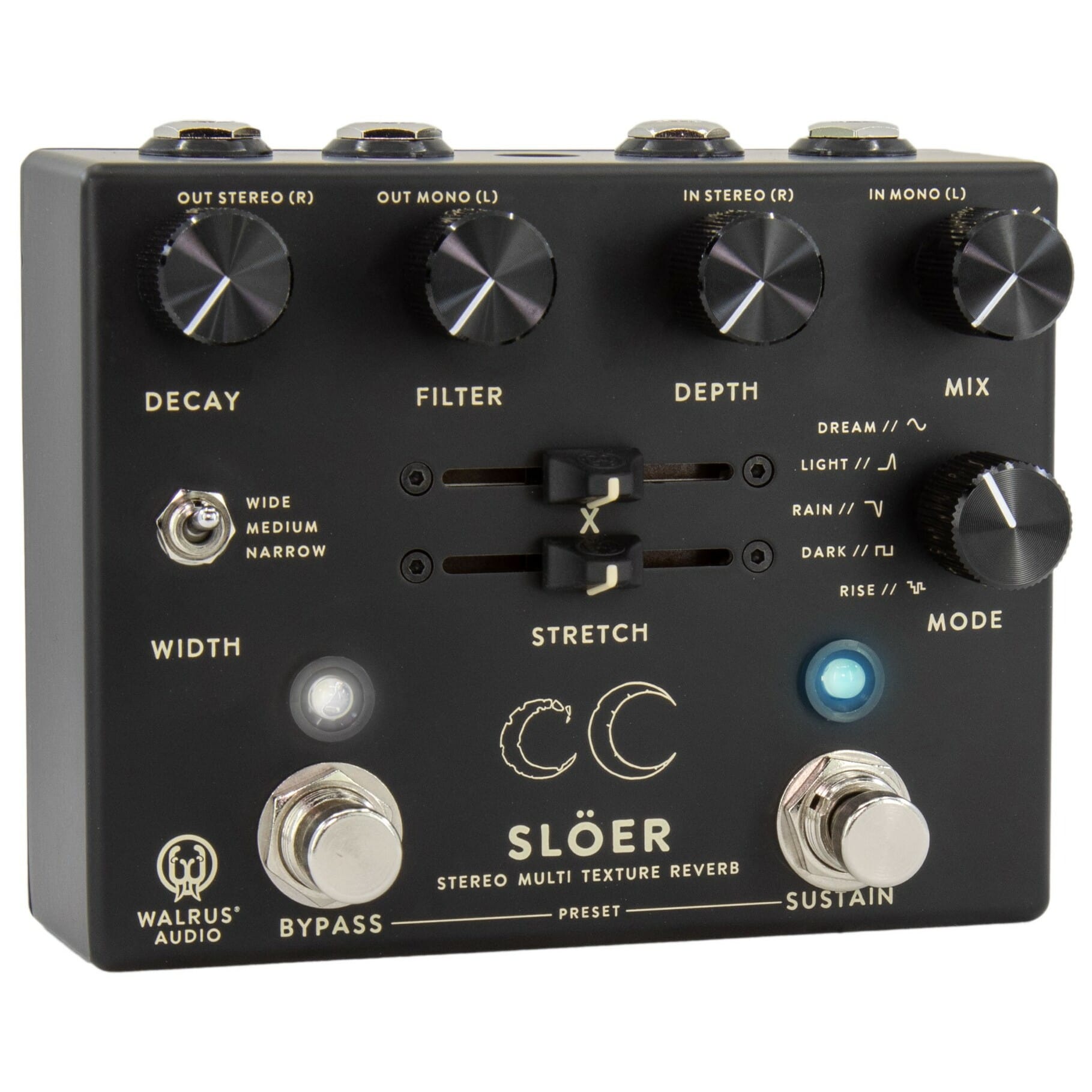 Walrus Audio Sloer Black Stereo Ambient Reverb Pedal 2