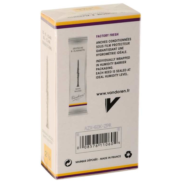 Vandoren - Vandoren Klarinetten Blätter trad. White Master Deutsch Stärke 2,5 - 1