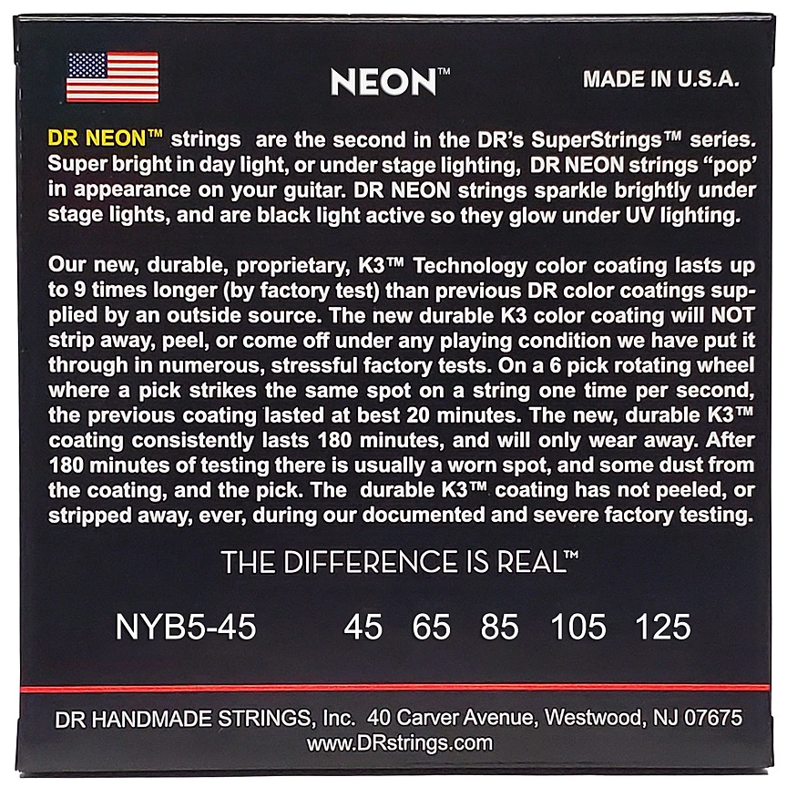 DR Strings Neon Yellow NYB5-45 .045-125 1