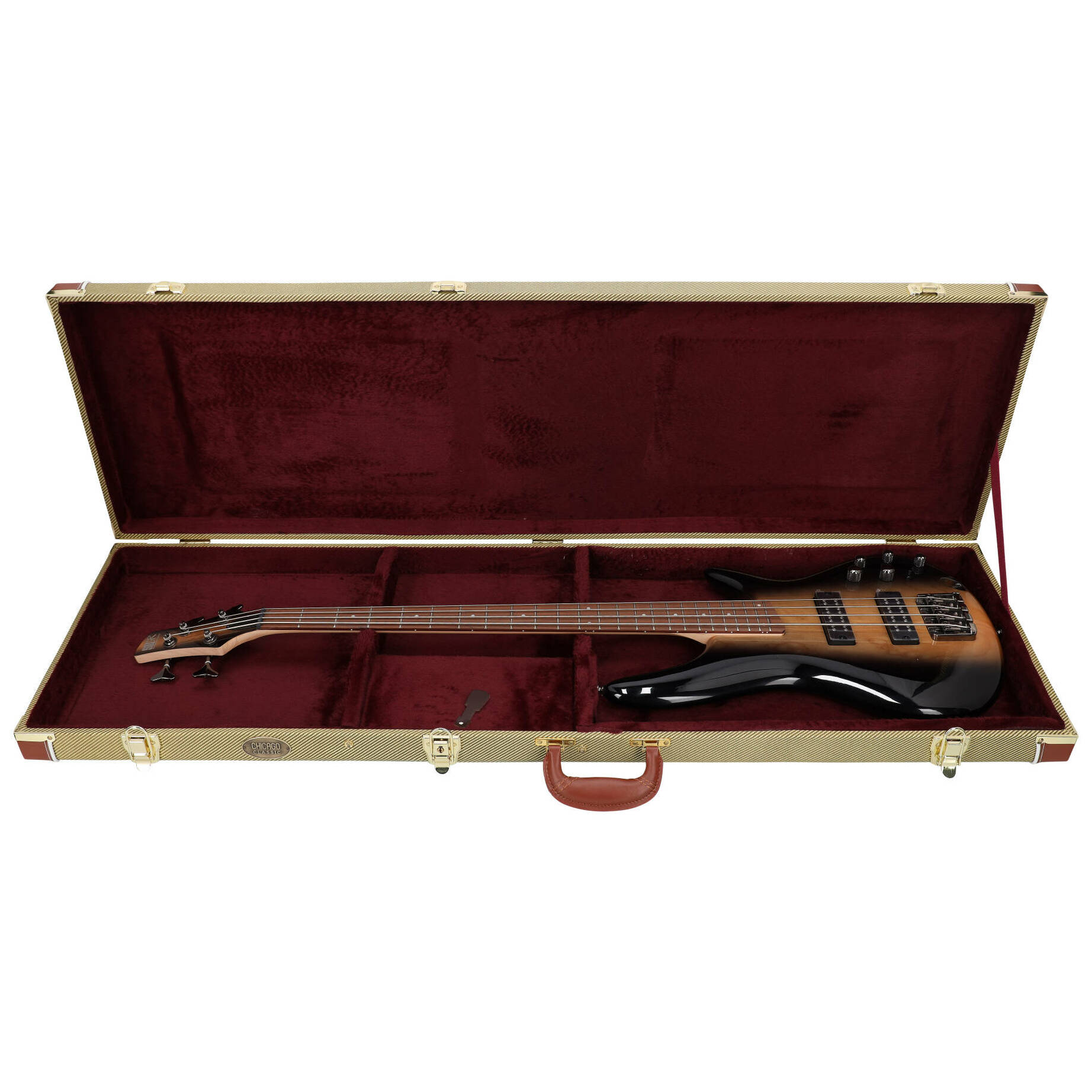 Chicago Classic E-Bass Koffer Tweed Yellow 2