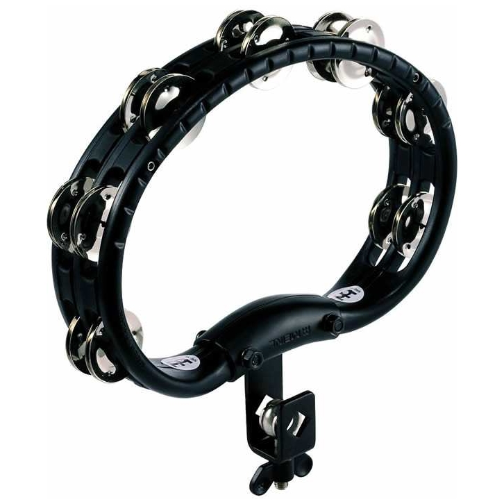 Meinl Percussion - Meinl Percussion TMT2BK - Traditional Mountable ABS Tambourine, Black, Nickel Plated Steel Jingles