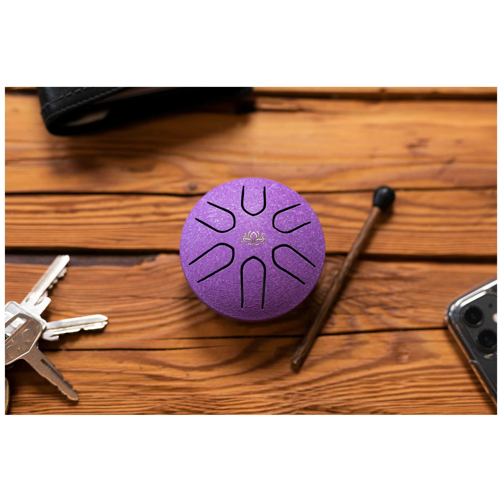 Meinl Sonic Energy PSTD1PLF - Pocket Steel Tongue Drum A Dur - 6 Töne - Violett, Lotusblume / 3"/7,6 cm 2
