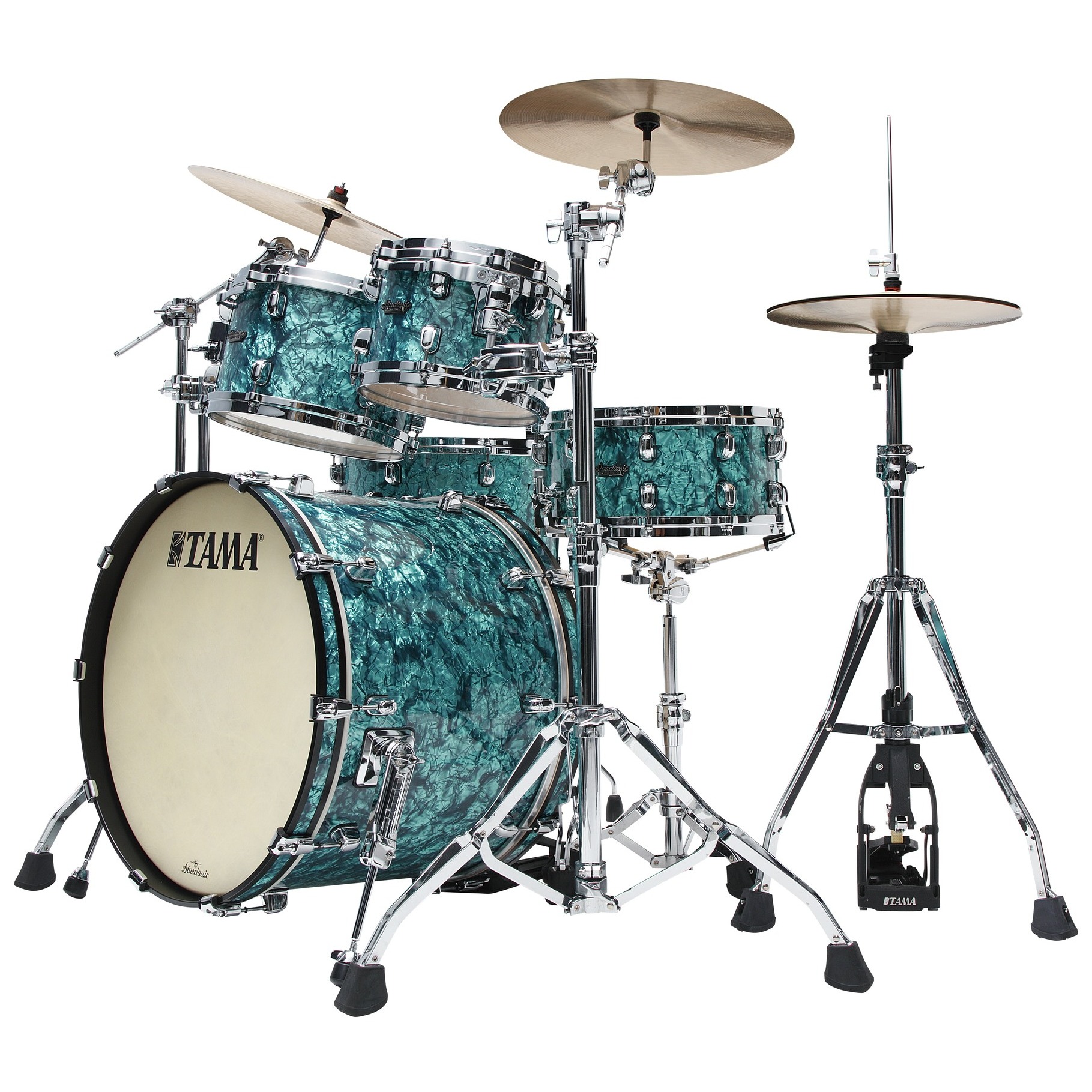 Tama MR42TZS-TQP Starclassic Maple Shell Kit 4 teilig - Turquoise Pearl/Chrom Hardware 6