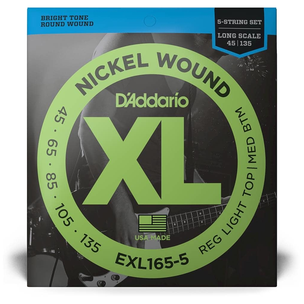 D’Addario EXL165-5 - XL 5-String Bass Nickel Wound, Long Scale 45-135