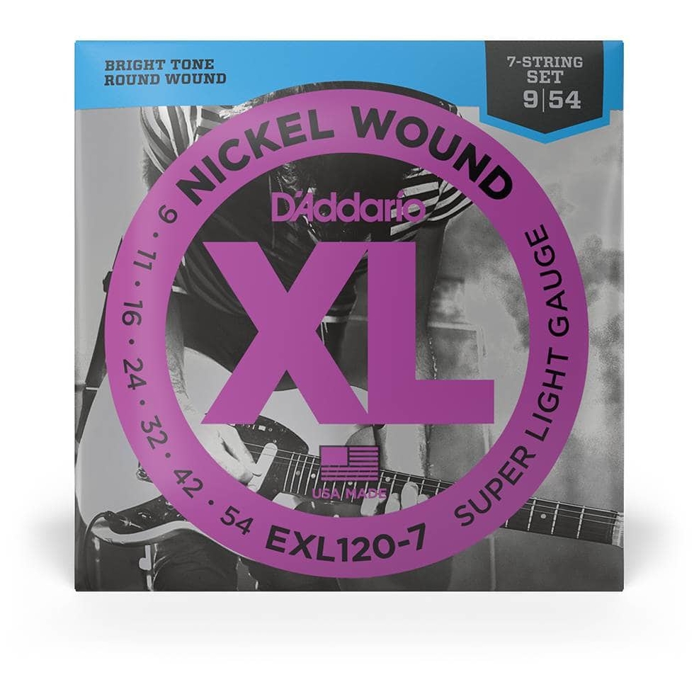 D’Addario EXL120-7 - XL 7-Strings Electric Nickel Wound | 009-054