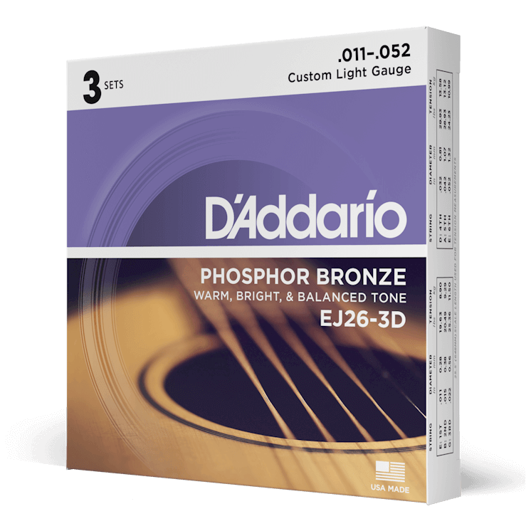 D’Addario EJ26-3D - Acoustic Phosphor Bronze 3er Pack | 011-052 1