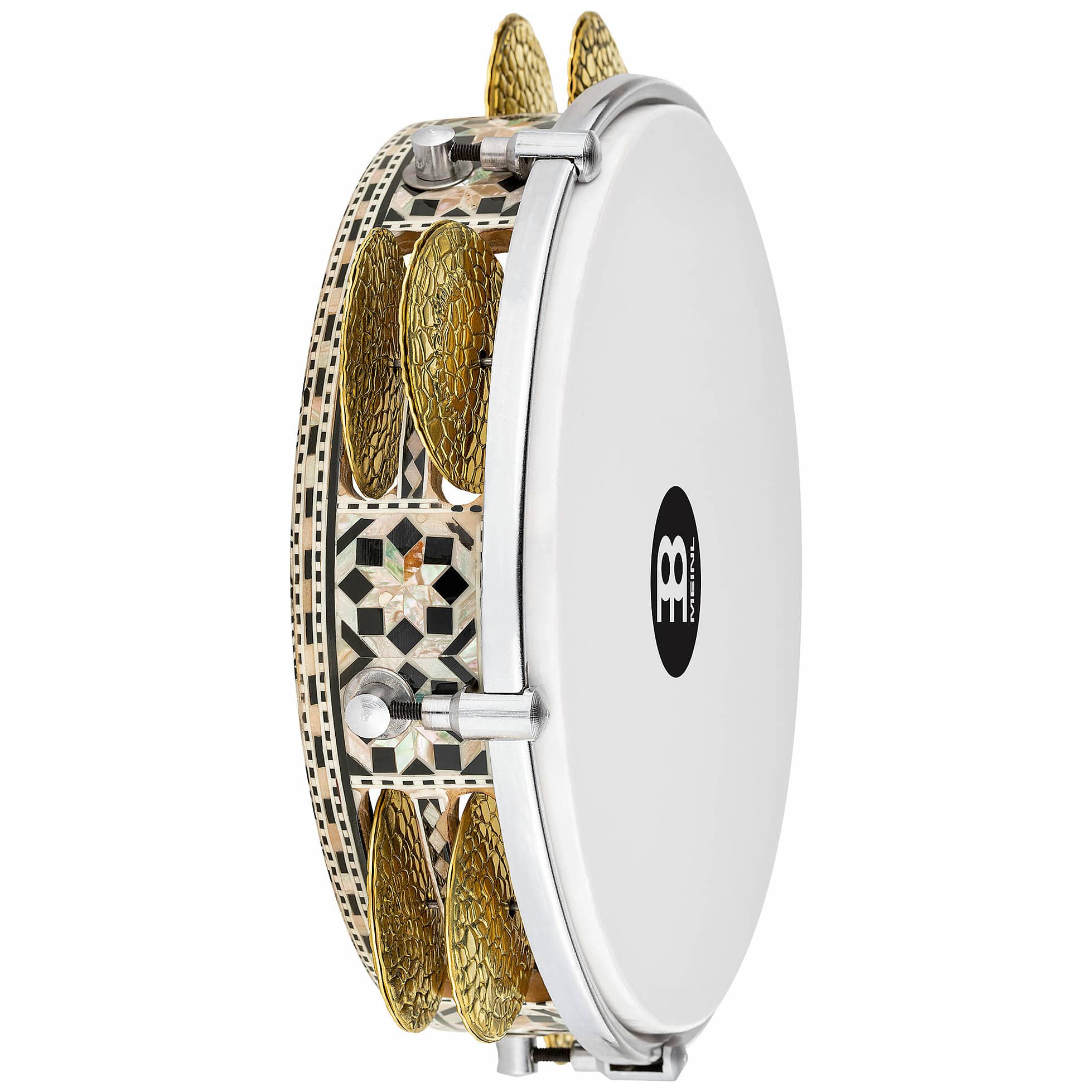 Meinl Percussion AERIQ1 - Artisan Edition Riq Drum - 8 3/4" White Pearl, Mosaic Royale 1