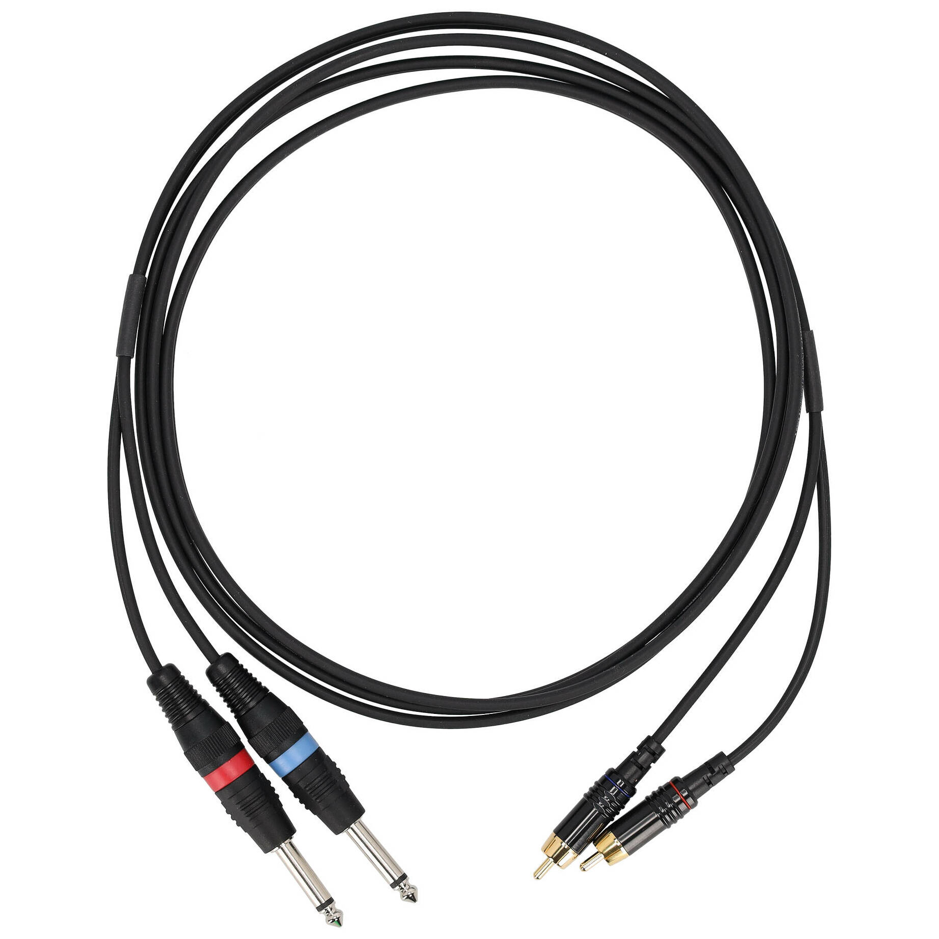 Sommer Cable ONH0-0250-SW SC-Onyx Basic 2 x Klinke Mono Male - 2 x Cinch Male 2,5 Meter