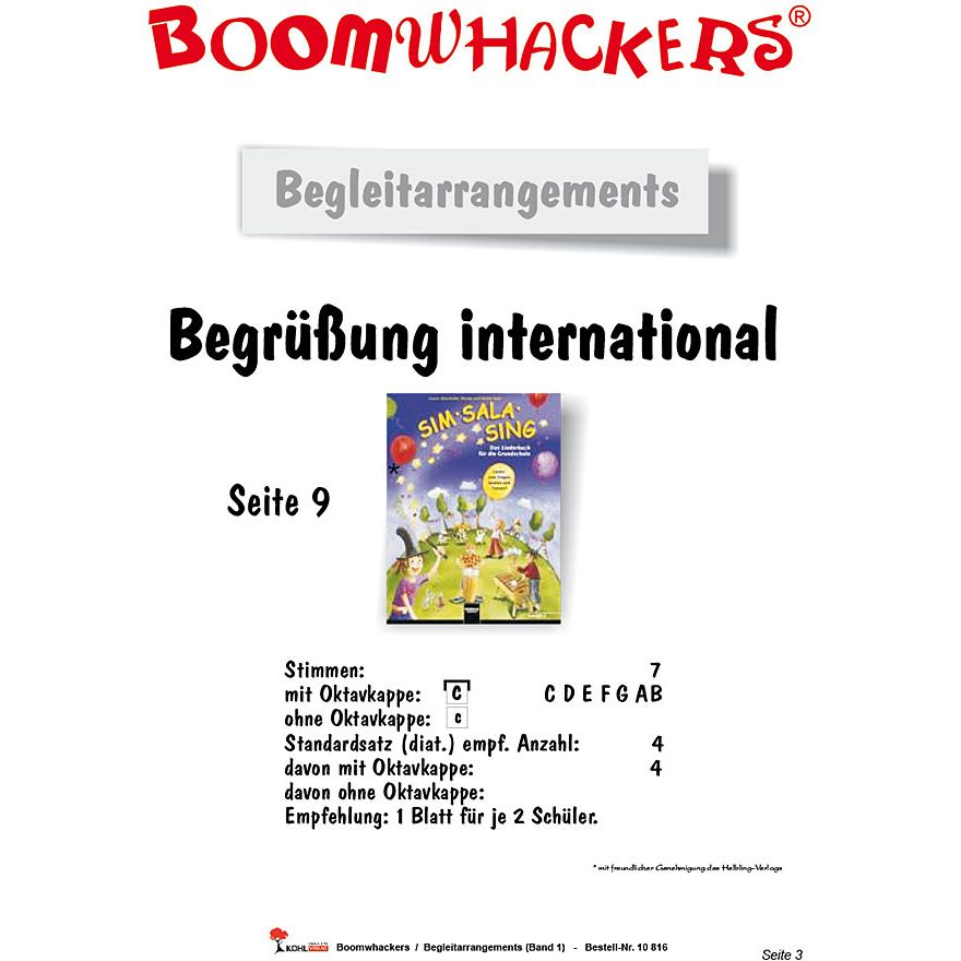  Boomwhackers Begleitarrangements Band 1 2