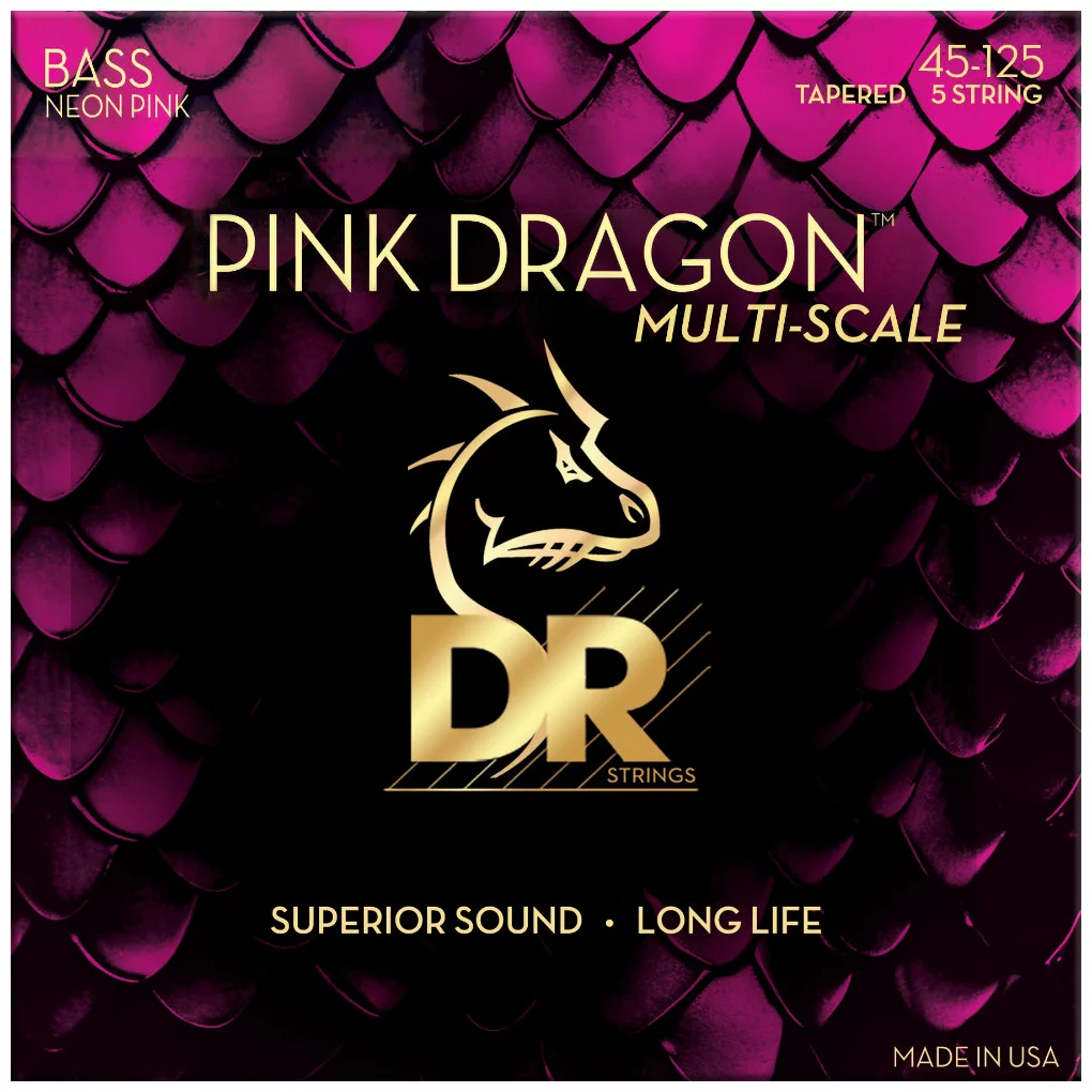 DR Strings Pink Dragon Multi-Scale 5-String Medium I 45-125