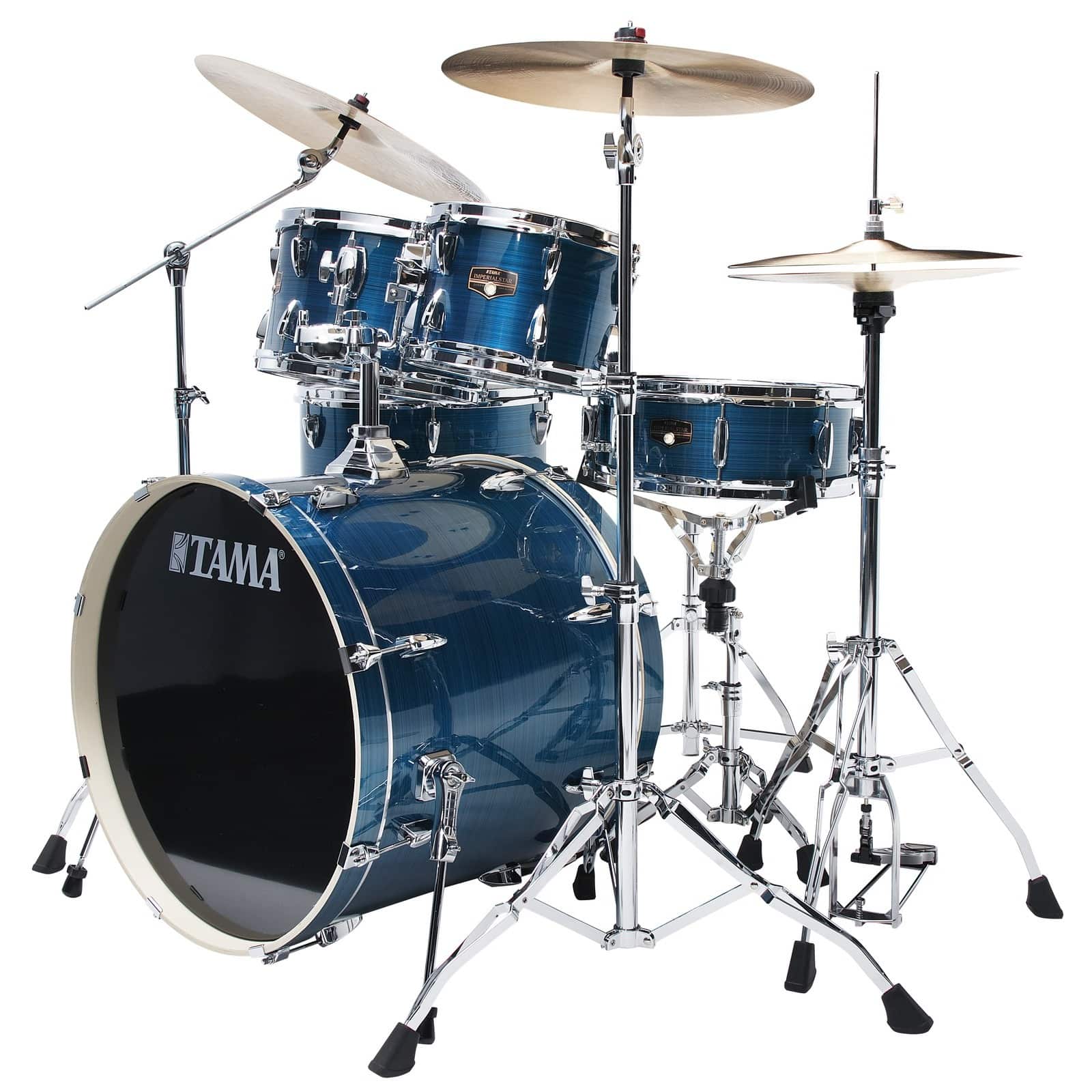 Tama IP52H6W-HLB Imperialstar Drumset 5 teilig - Hairline Blue/Chrom HW + MEINL Cymbals HCS Bronze 6
