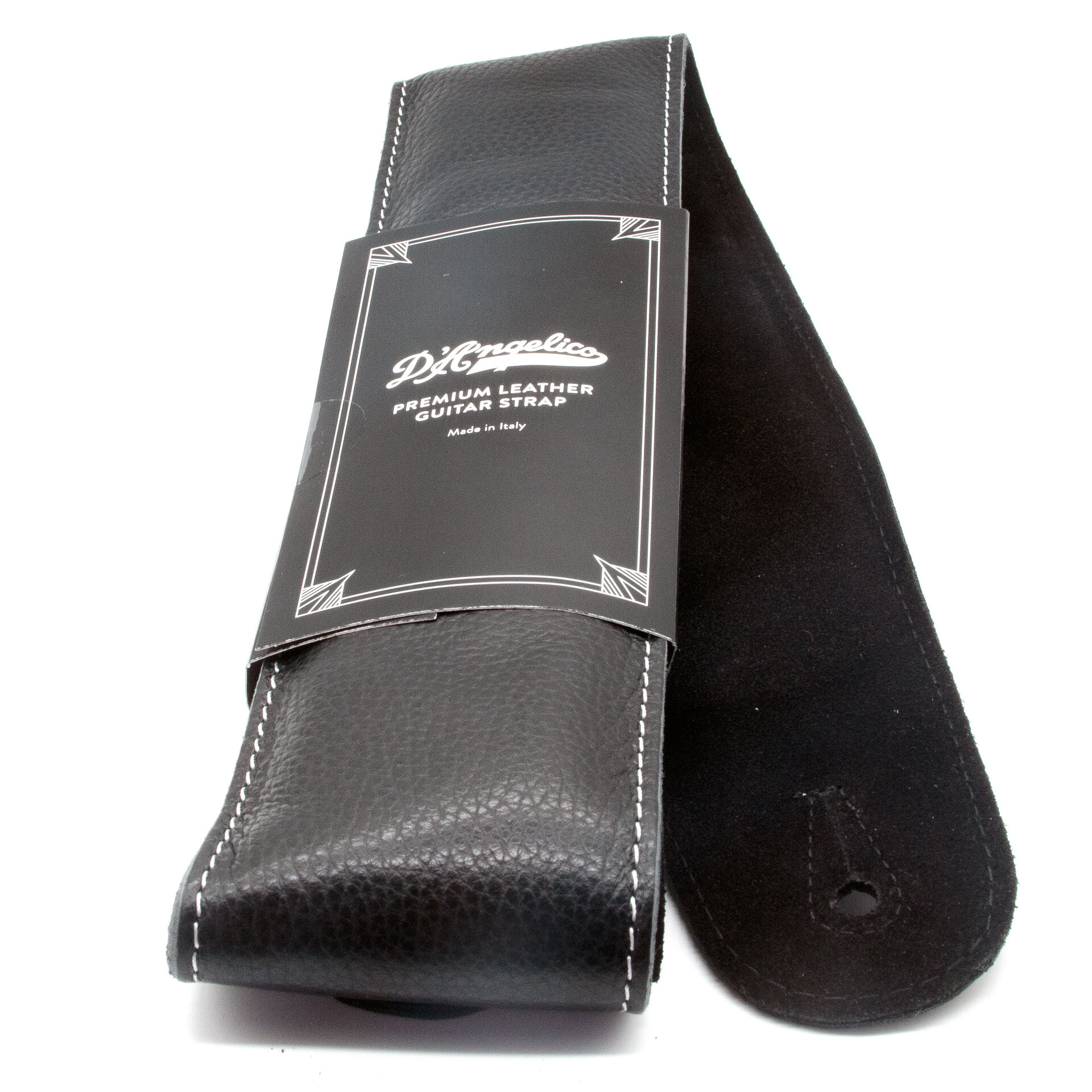 D’Angelico Guitars Premium Leather Strap Black 1