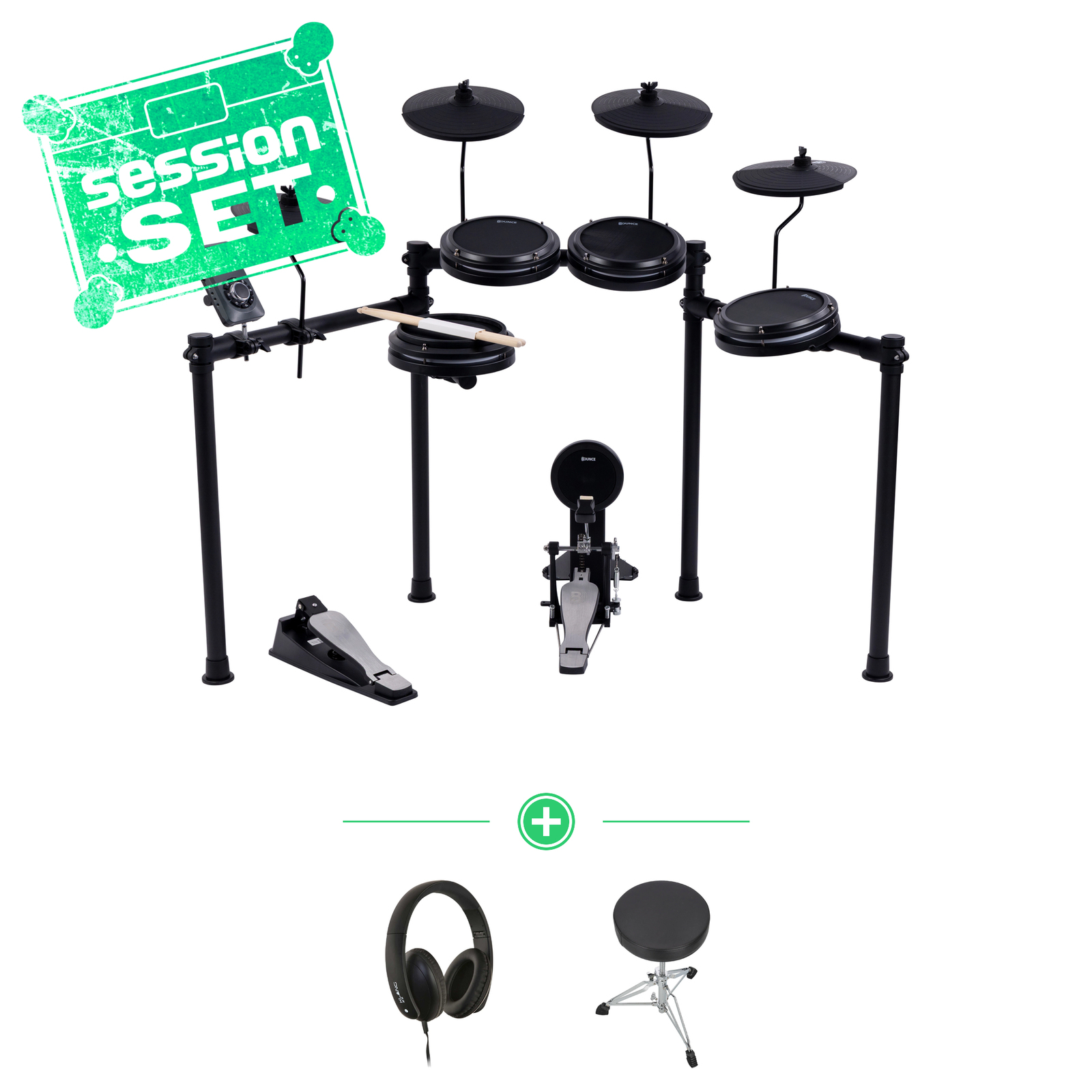 Bounce Beat Master E-Drum Set mit Kopfhörer & Drumhocker - E-Drum Set