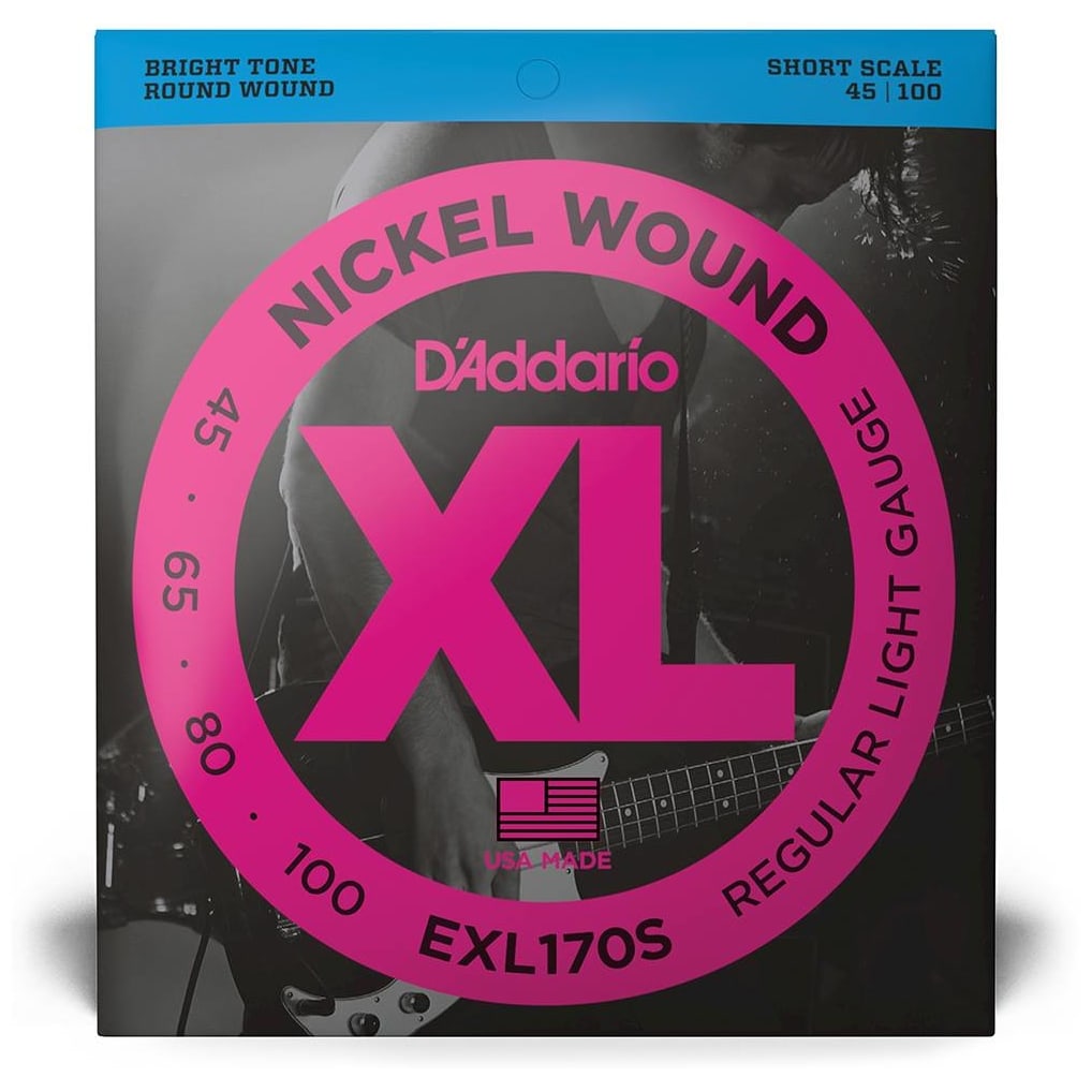 D’Addario EXL170S - XL Bass Nickel Would, Short Scale 45-100