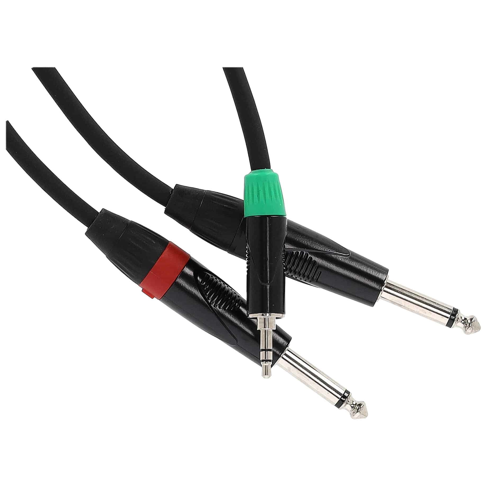 Klang - Klang Y-Audiokabel, 1 Meter 3,5 mm Klinke, male, stereo - 2x 6,3 Klinke, male, mono - 1