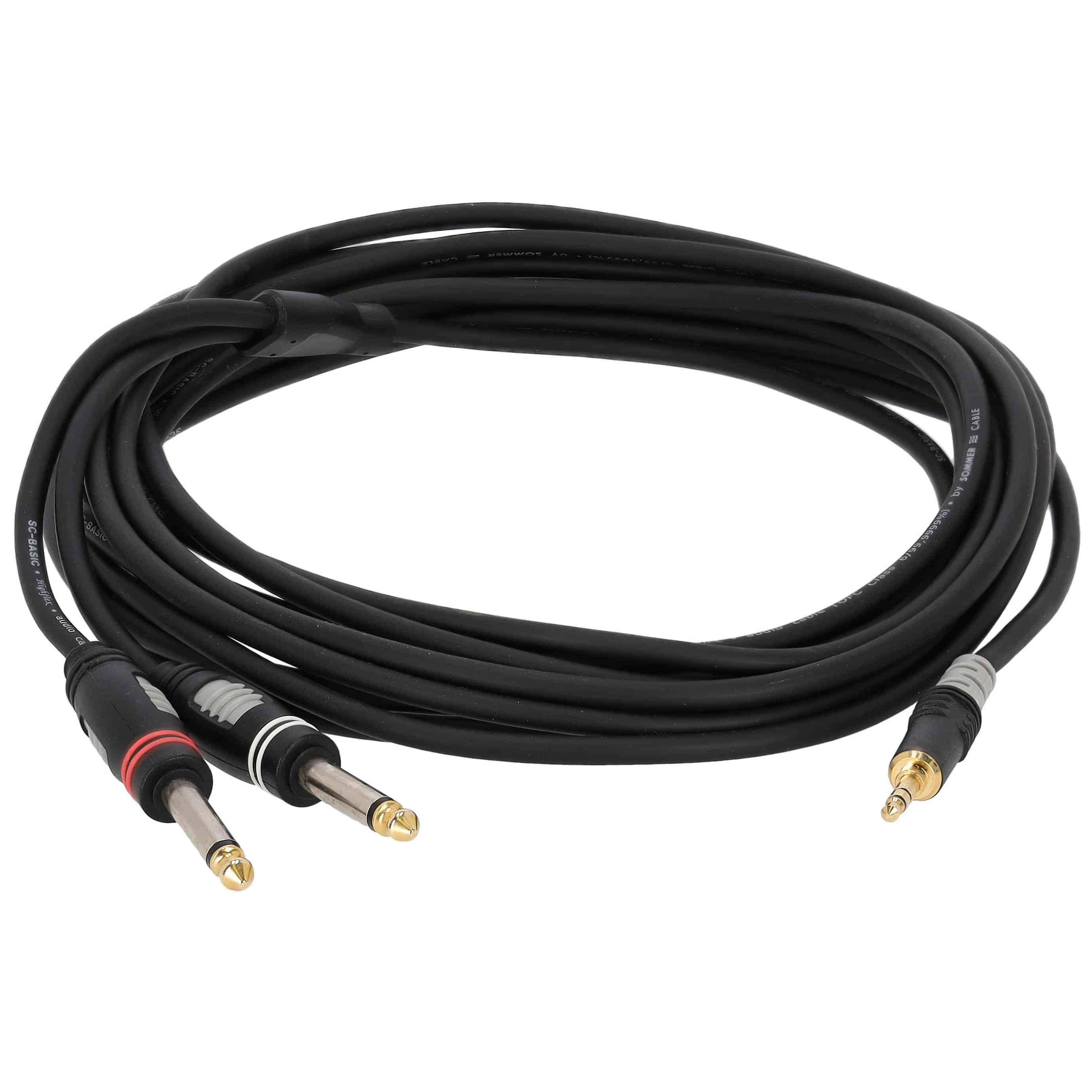 Sommer Cable HBA-3S62-0600 Stereo Mini-Klinke auf 2 x 6,3 mm Klinke mono, 6 Meter 1