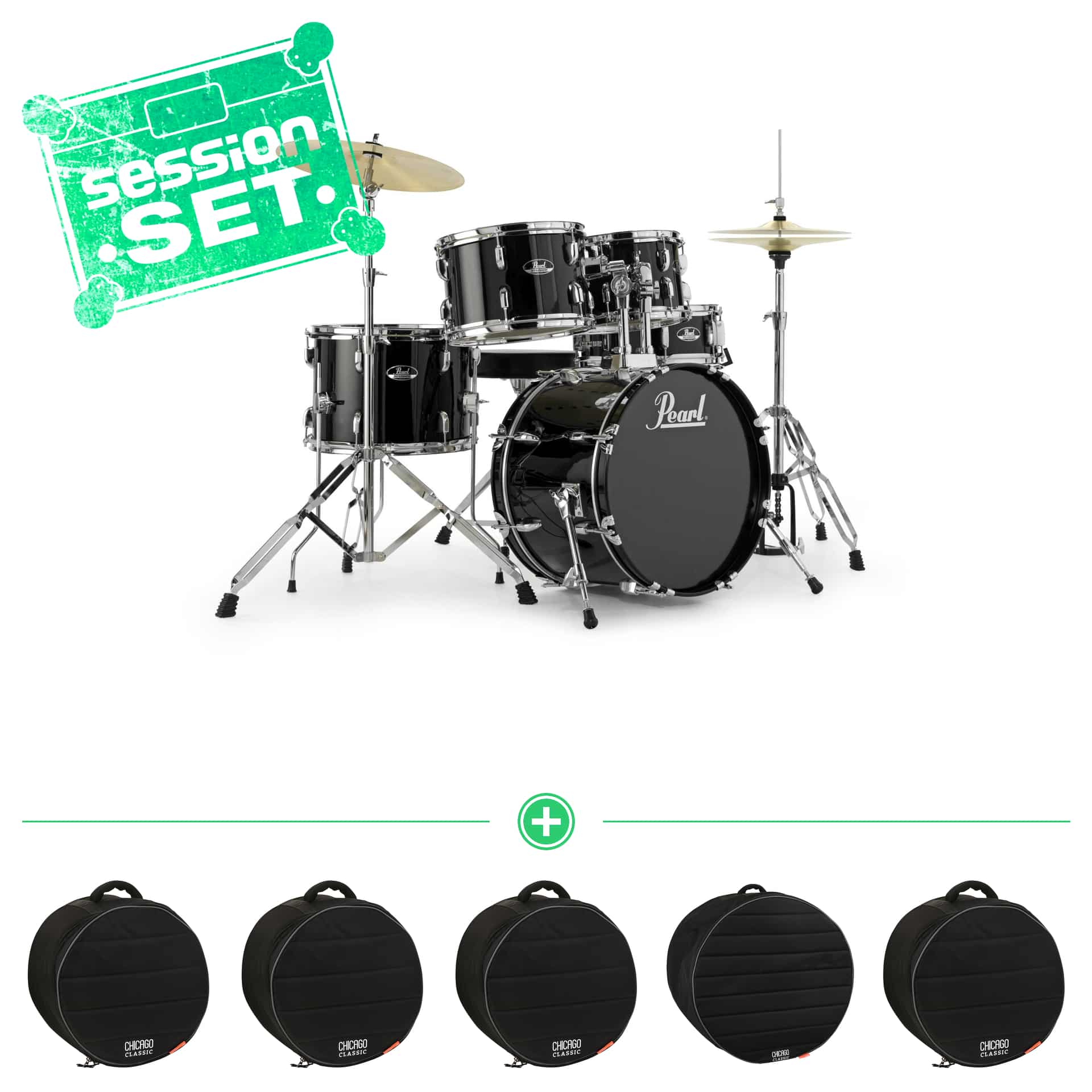 Pearl Roadshow Drumset - Jet Black   - SESSION SET -