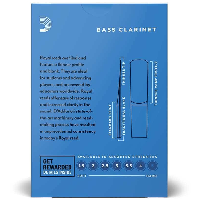 D’Addario Woodwinds - D’Addario Woodwinds Royal - Bass Klarinette 2,5 - 10er Pack - 1
