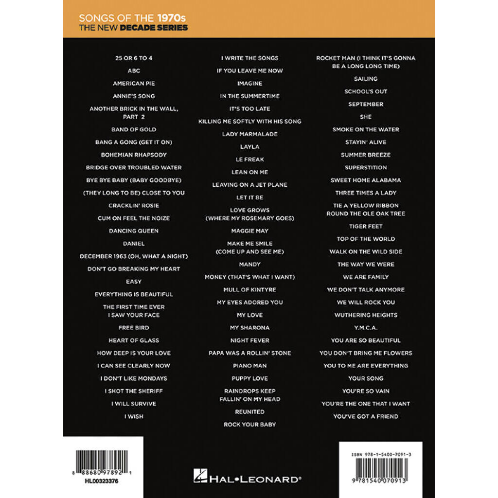 Hal Leonard The New Decade Series: Songs of the 1970s 1