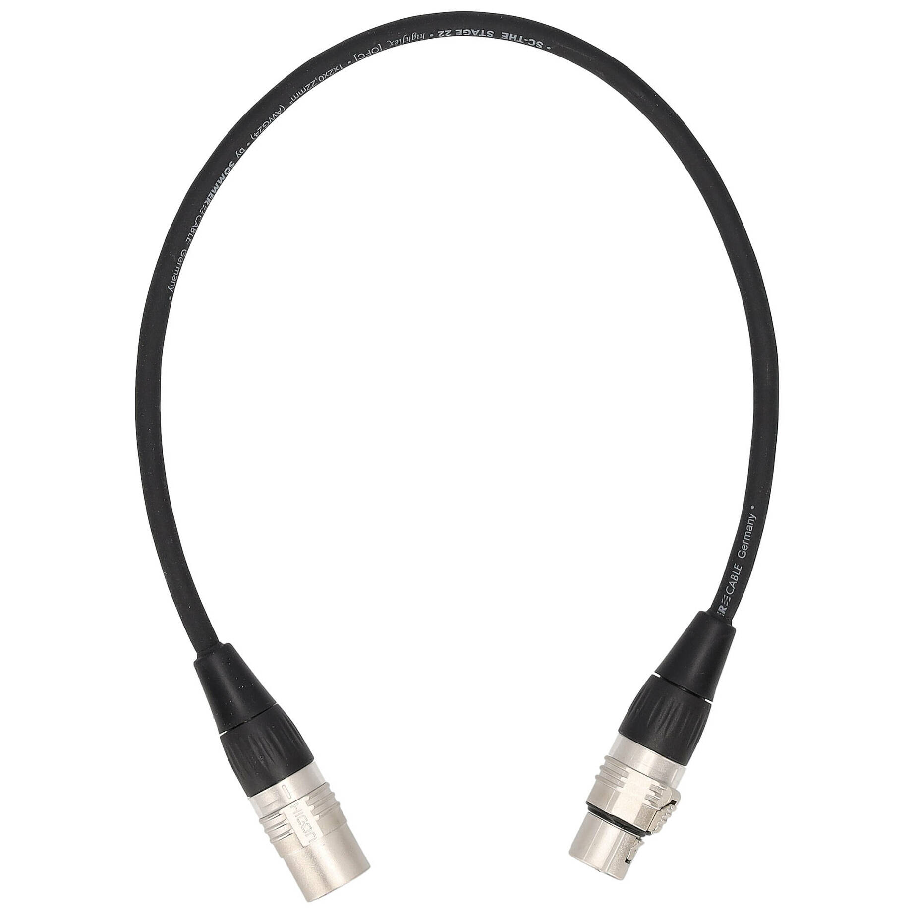 Sommer Cable SGHN-0050-SW Stage 22 Highflex XLR Male - XLR Female 0,5 Meter Schwarz