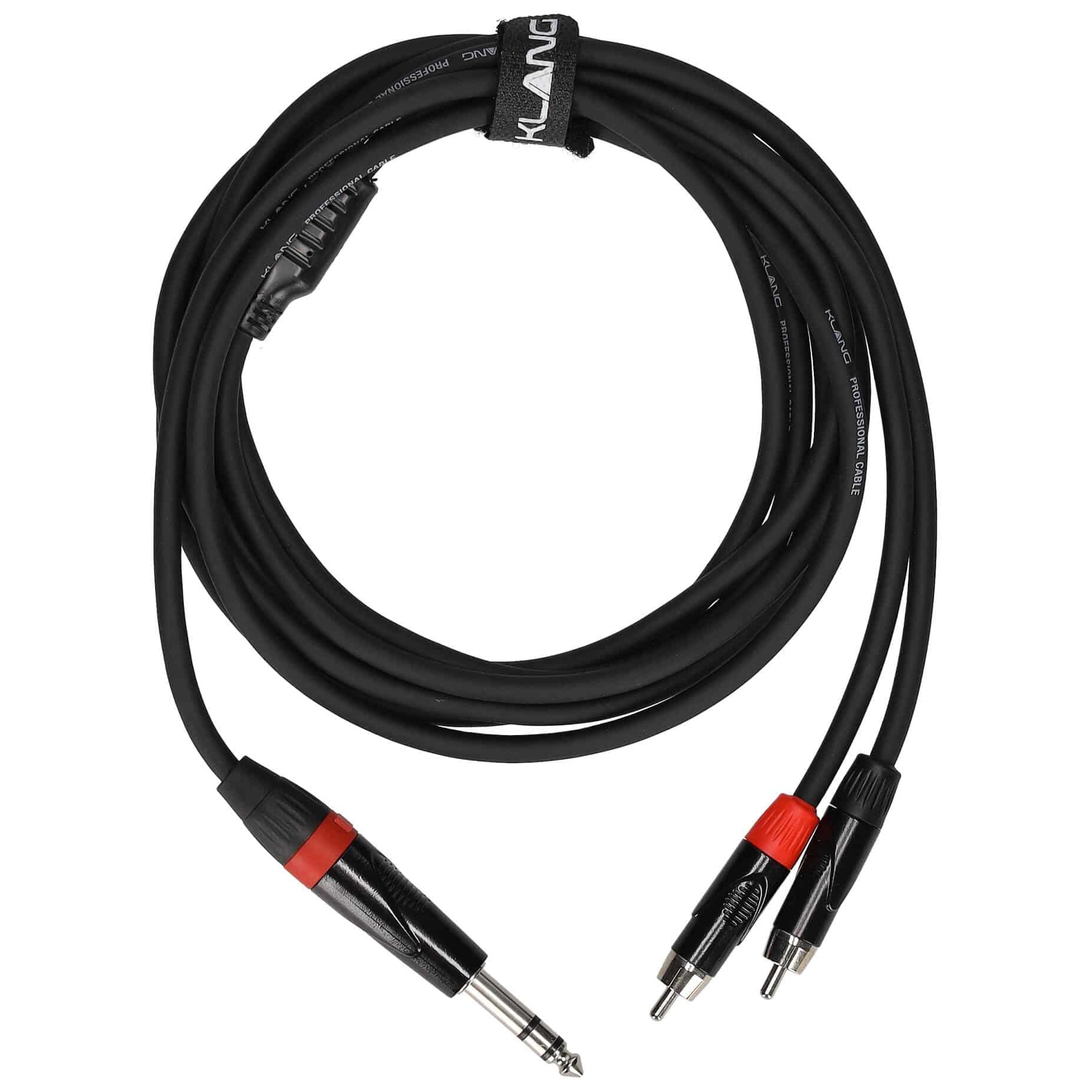 Klang - Klang Y-Audiokabel Pro, 3 Meter 6,3 mm Klinke, male, stereo 2 x Cinch male