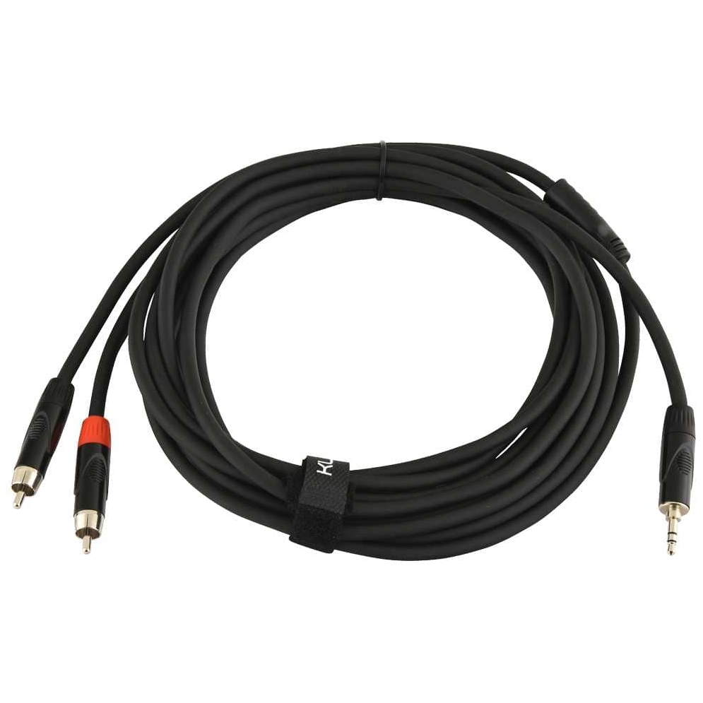 Klang - Klang Y-Audiokabel, 6 Meter 3,5 mm Klinke, male, stereo - 2x Cinch, male