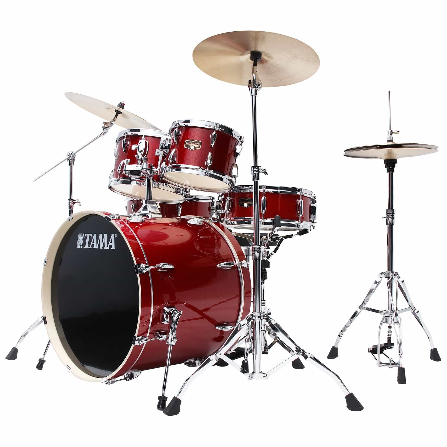 Tama IP52H6W-BRM Imperialstar Drumset 5 teilig - Burnt Red Mist/Chrom HW + MEINL Cymbals HCS Bronze 6