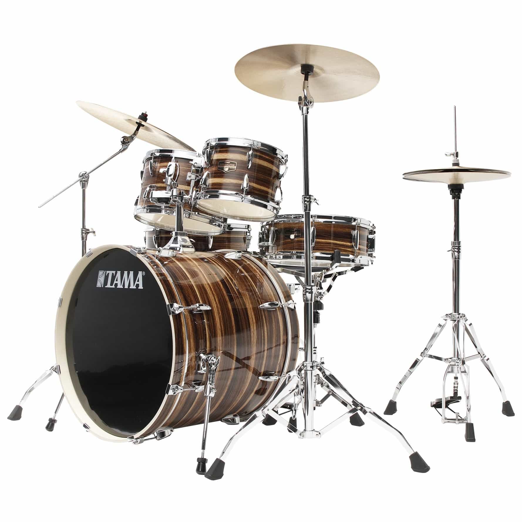 Tama IP52H6W-CTW Imperialstar Drumset 5 teilig - Coffee Teak Wrap/Chrom HW + MEINL Cymbals HCS Bronze 6