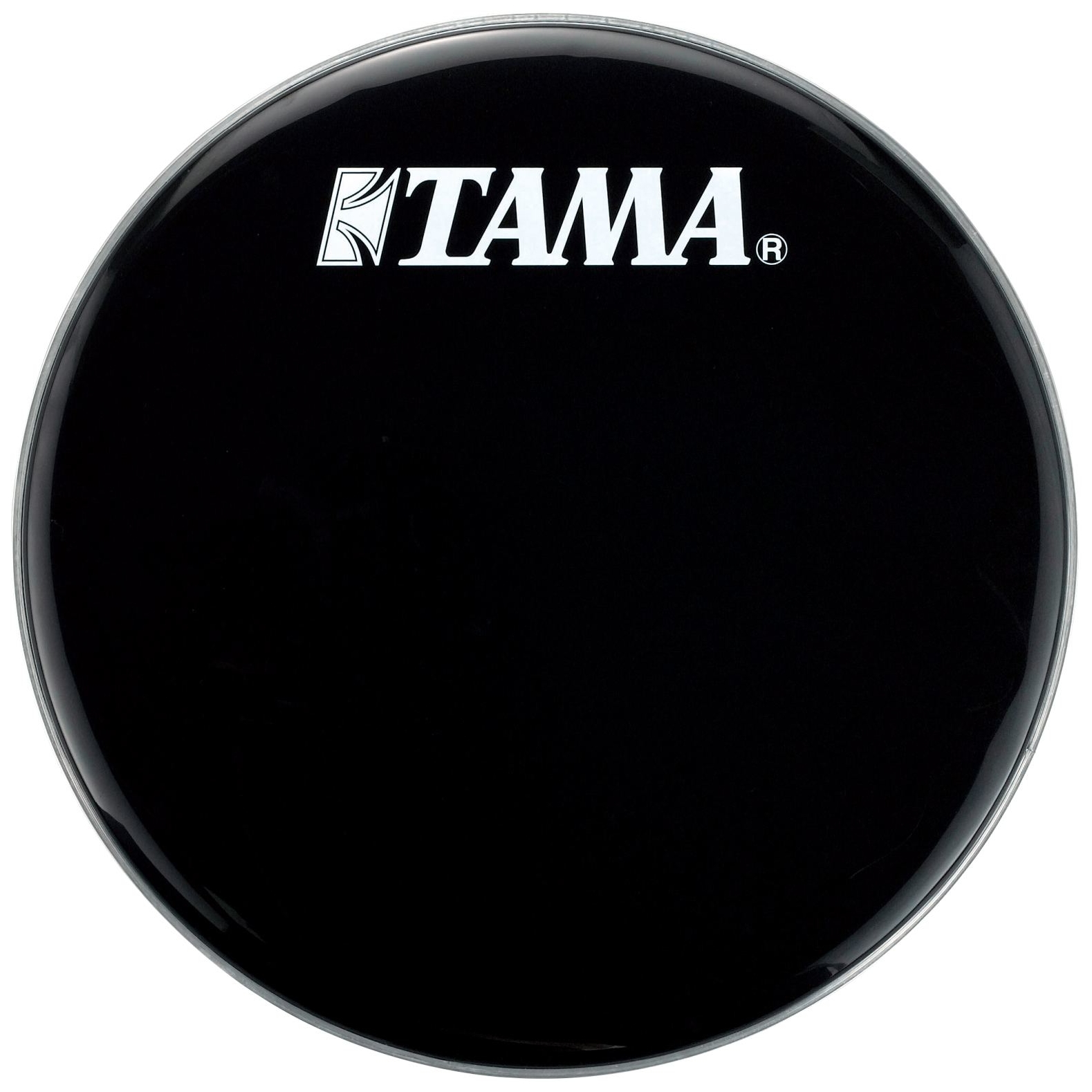 Tama BK22BMWS 22" Bassdrum-Resonanzfell in Schwarz mit weißem Tama Logo