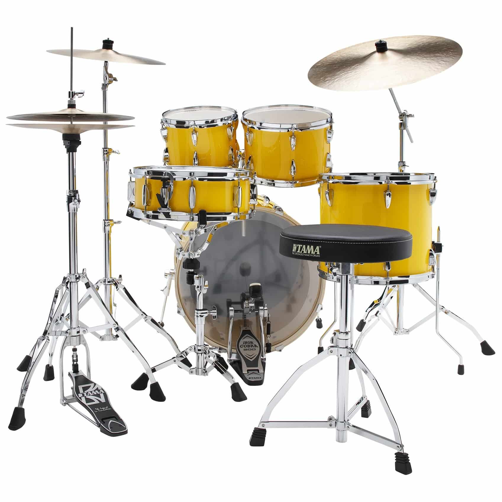 Tama IP50H6W-ELY Imperialstar Drumset 5 teilig  - Electric Yellow/Chrom HW + MEINL Cymbals HCS Bronze 5
