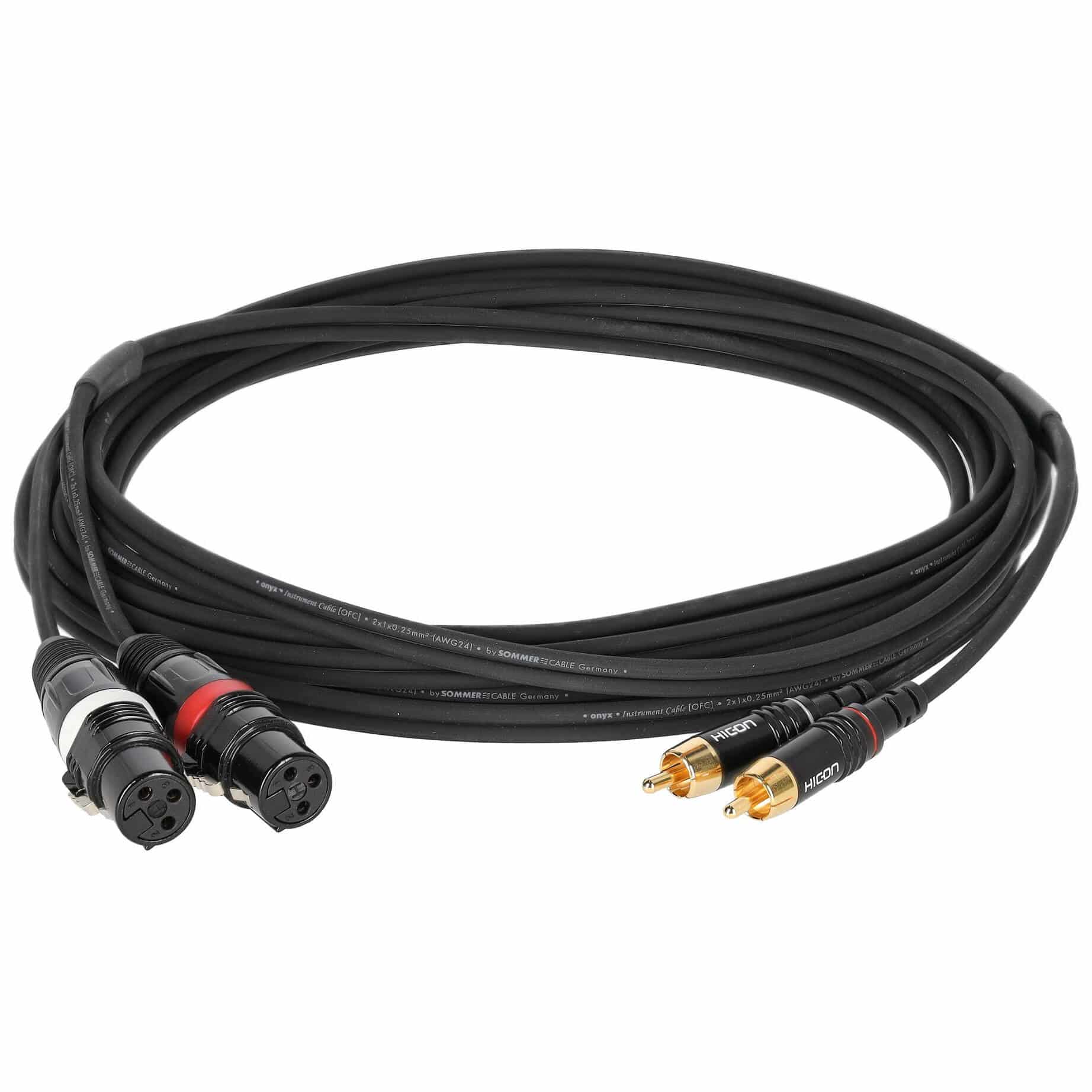 Sommer Cable ONH8-0500-SW SC-Onyx 2 x XLR Female - 2 x Cinch Male 5 Meter 1