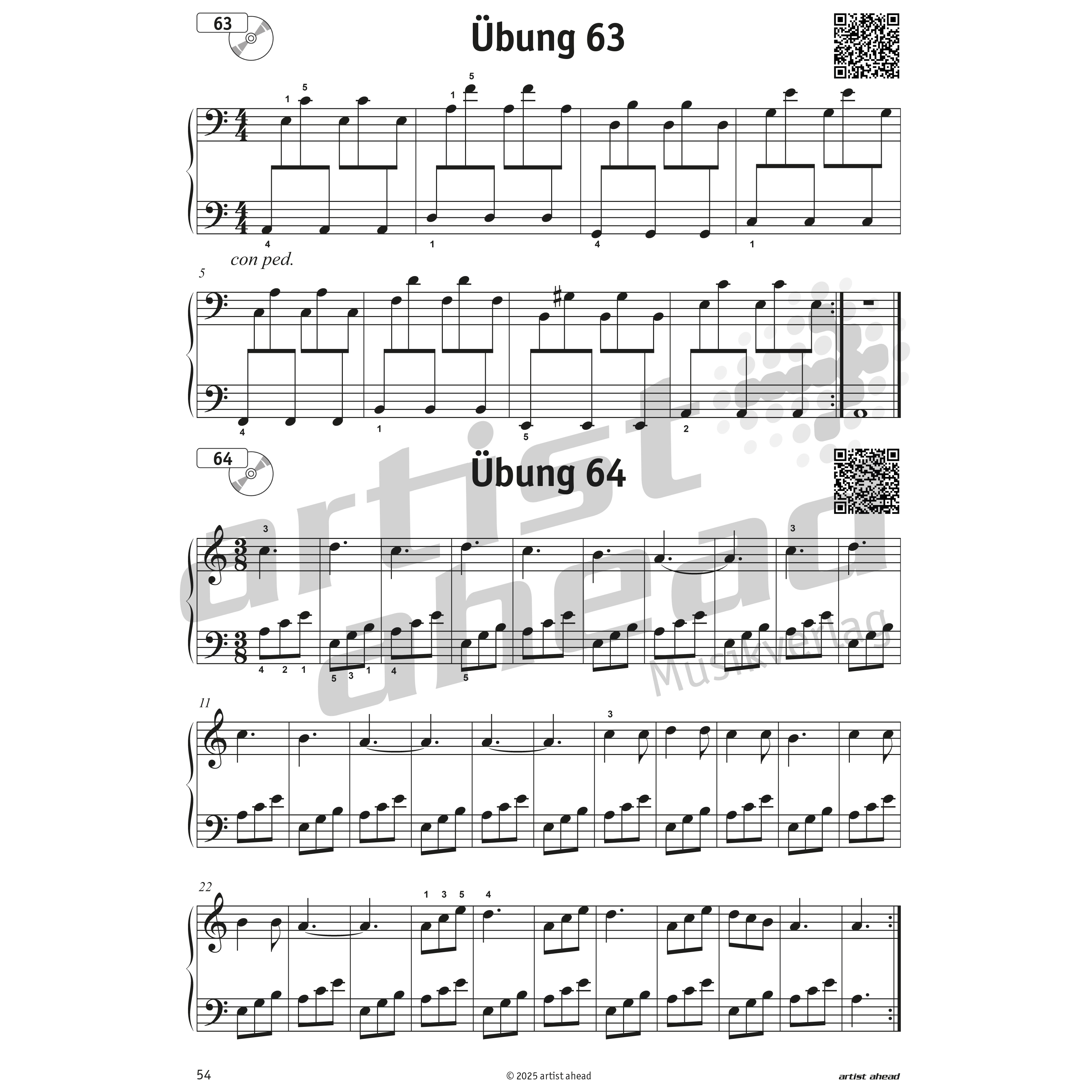 Artist Ahead 66 leichte Fingerübungen in C-Dur für Klavier - Elmar Mihm 12