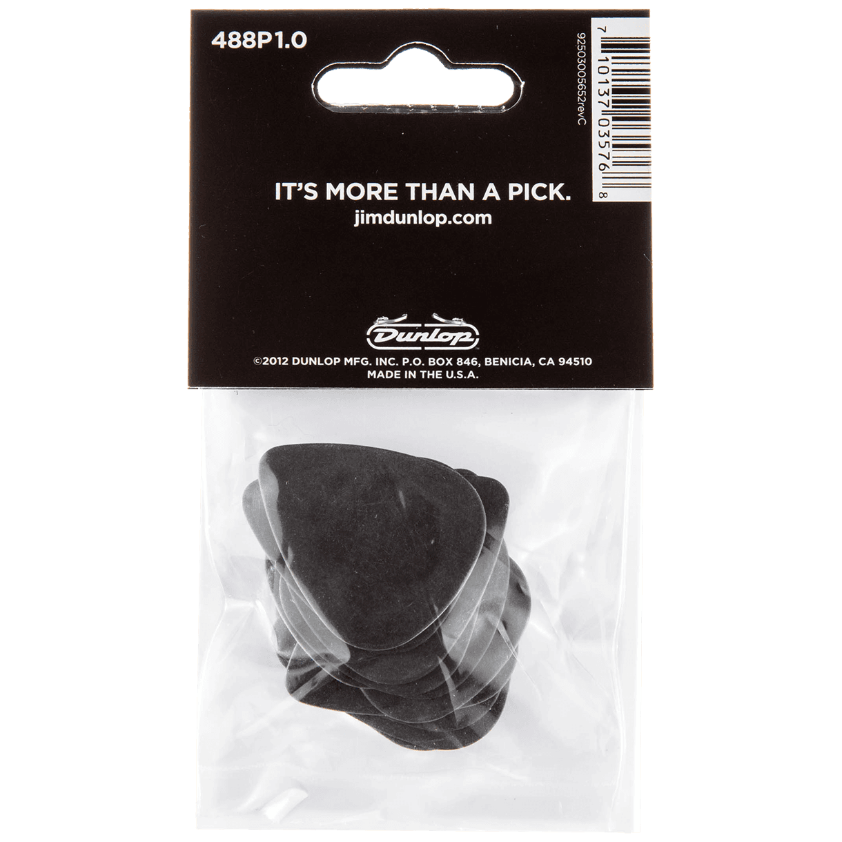 Dunlop Pick Tortex Pitch Black 1.00 Player's Pack 12Stück 1