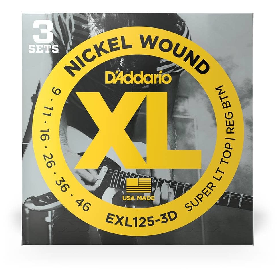 D’Addario EXL125-3D  - XL Electric Nickel Wound 3er Pack | 009-046