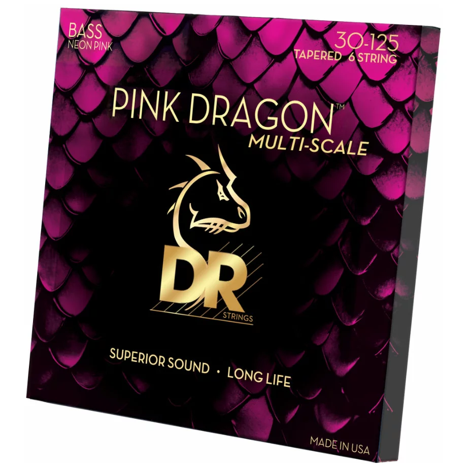DR Strings Pink Dragon Multi-Scale 6-String Medium I 30-125 1
