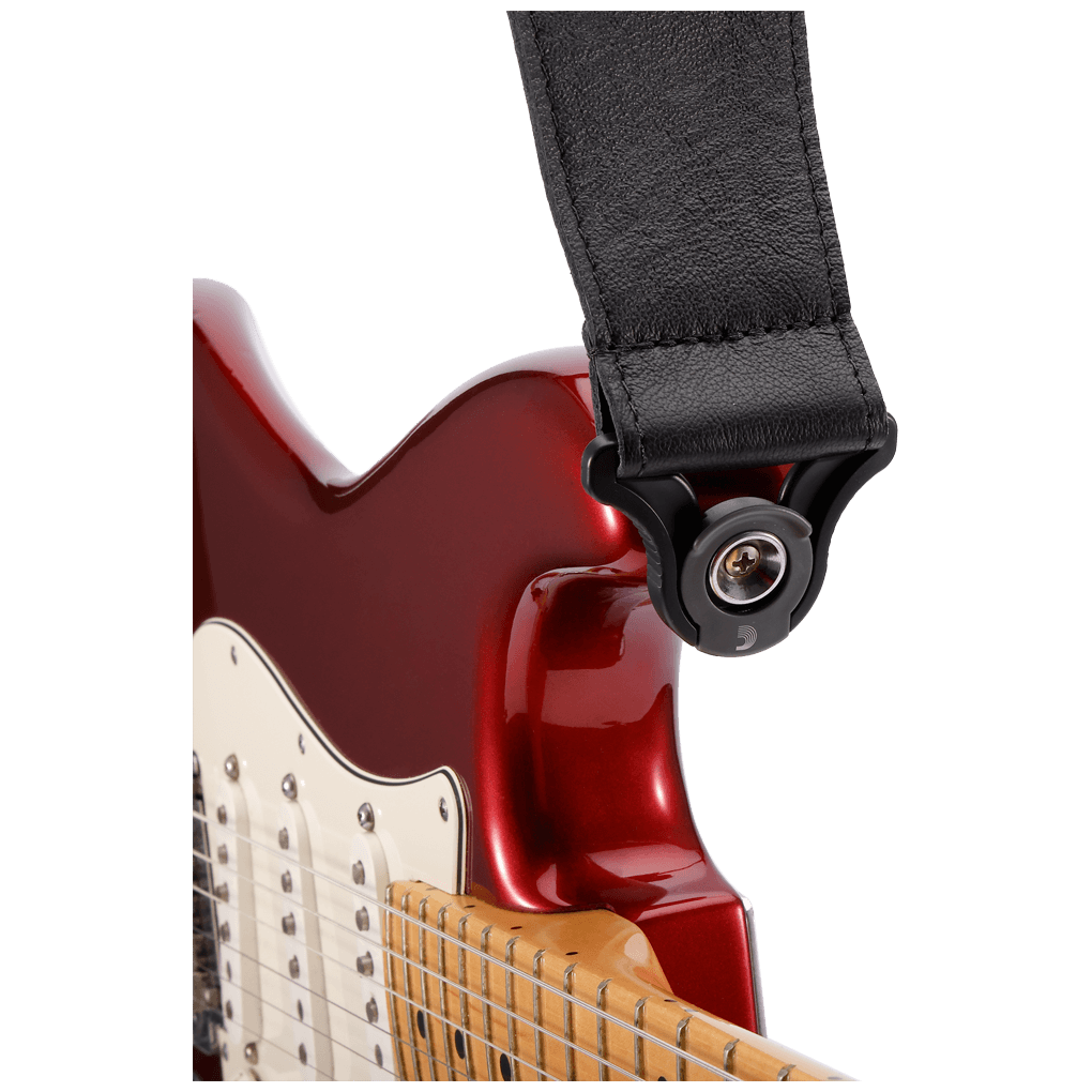 D’Addario Gitarrengurt Comfort Leather Auto Lock 2,5cm Black 3