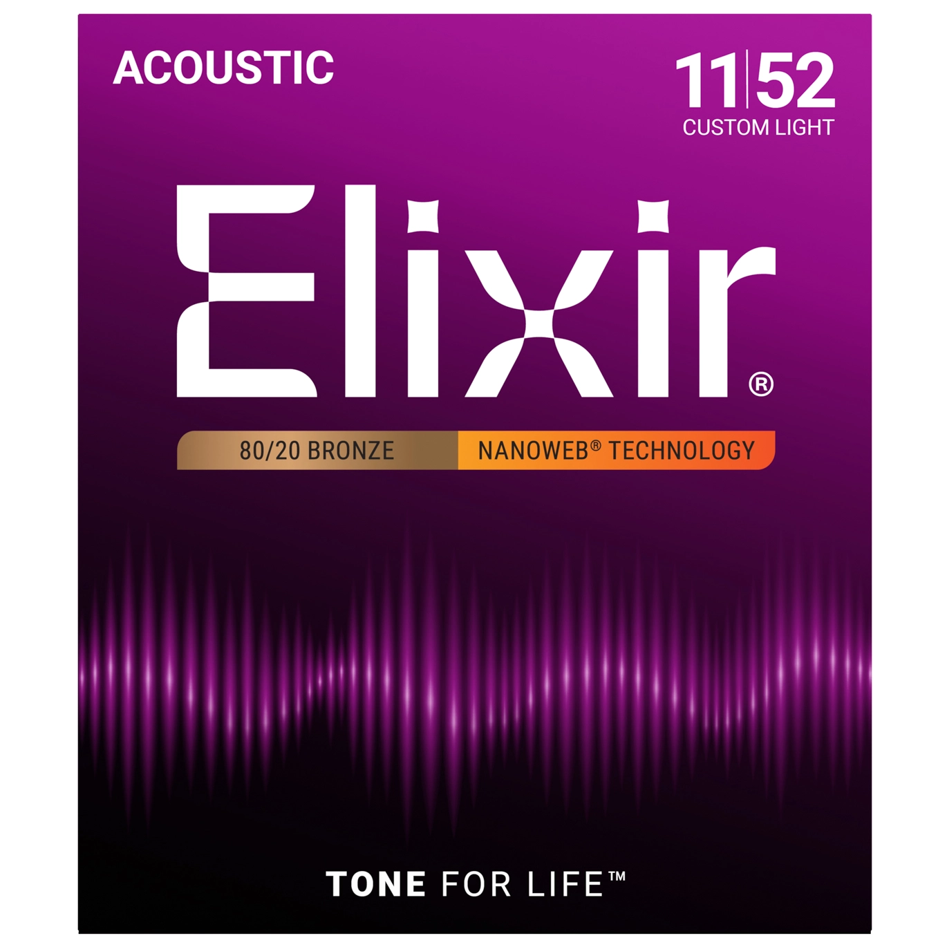 Elixir 11027 Bronze Nanoweb Custom Light | 011-052 2