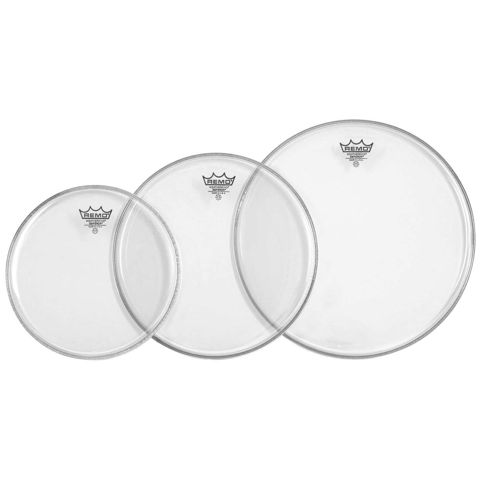 Remo Emperor - Tom Pack - Clear - 12-13-16 - Zoll - Schlagzeug-Fell-Set