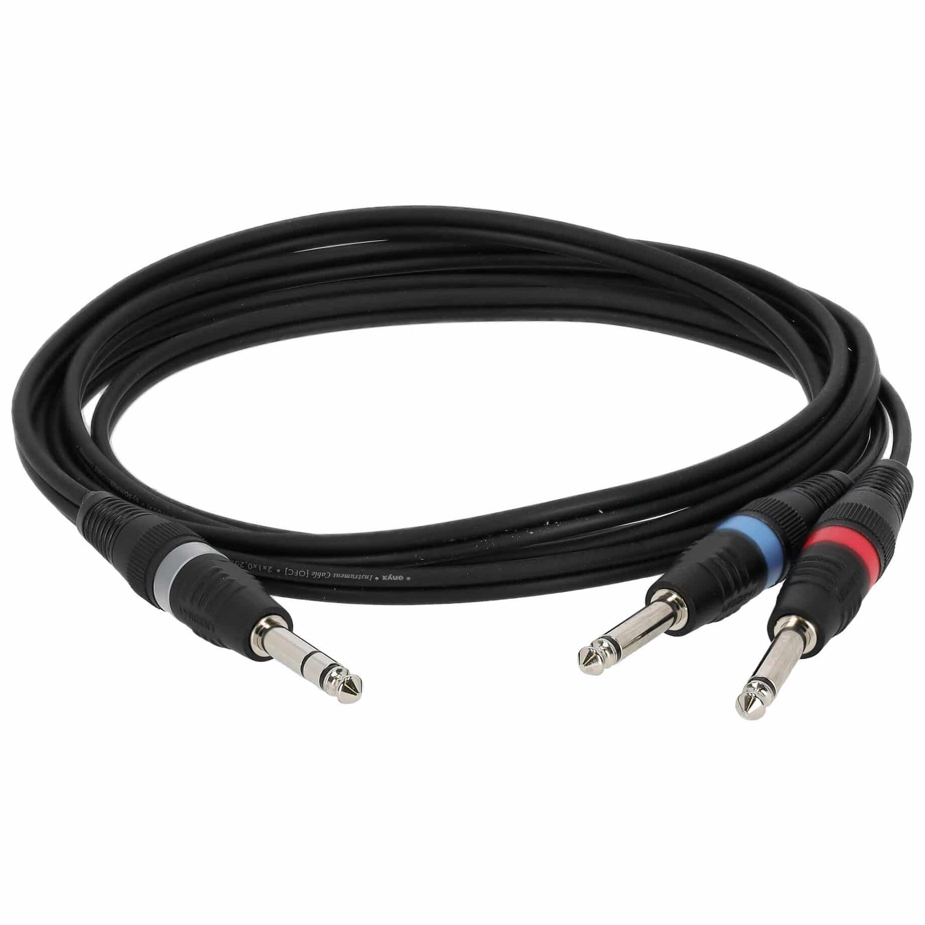 Sommer Cable ONHF-0250-SW SC-Onyx Klinke Stereo Male - 2 x Klinke Mono Male 2,5 Meter 1