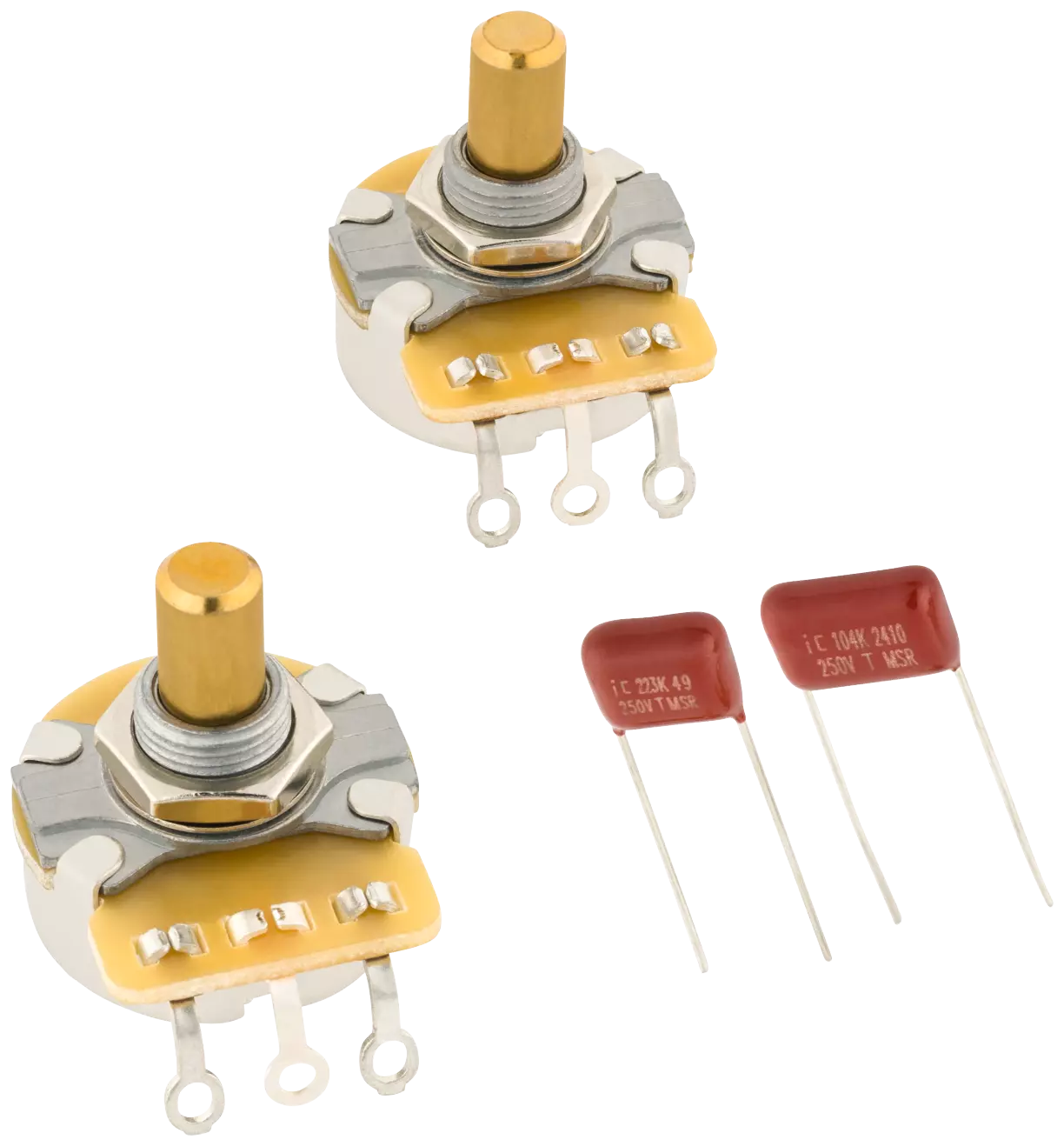 Fender Telecaster Solid Shaft Potentiometer and Capacitor Kit