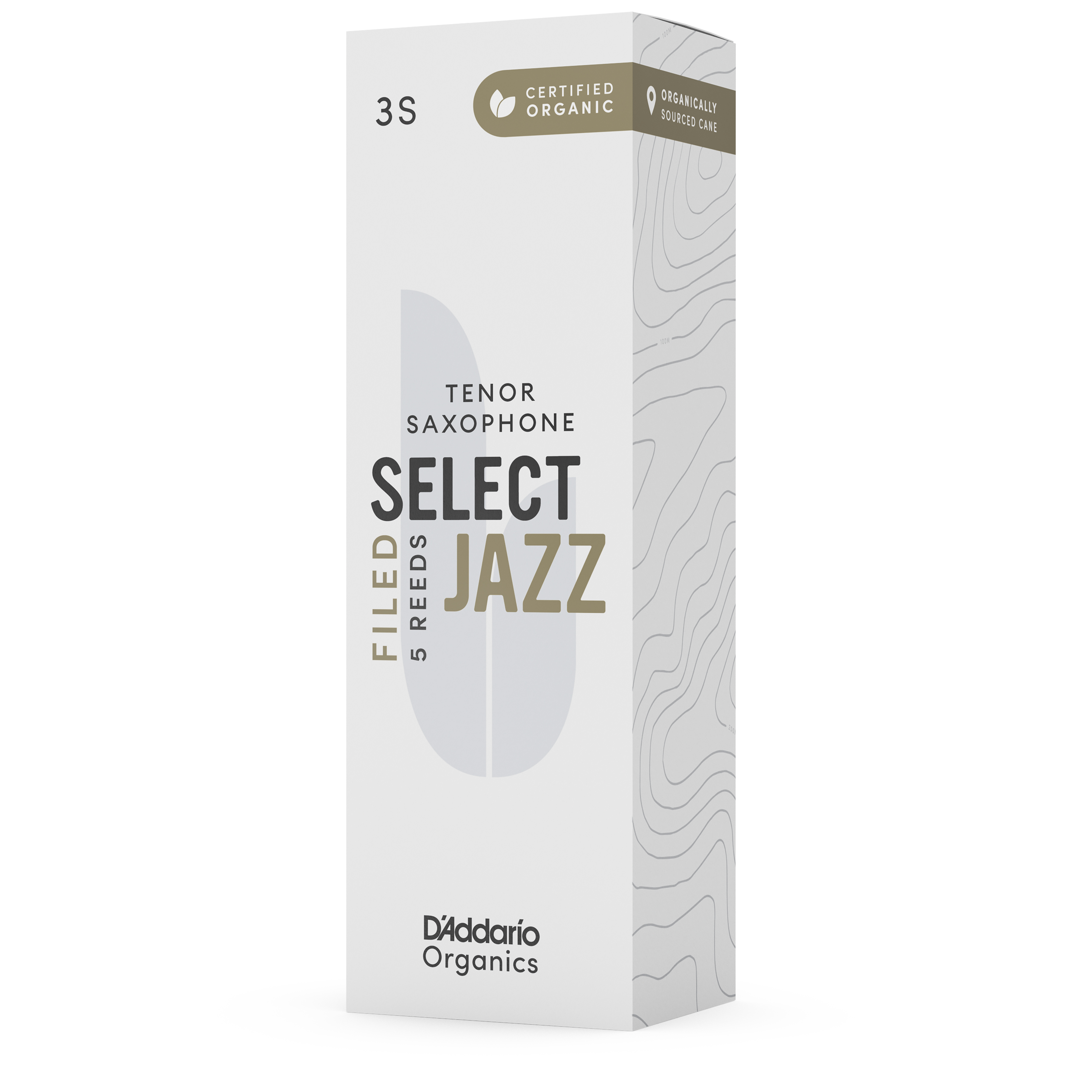 D’Addario Woodwinds Organic Select Jazz Filed - Tenor Saxophone 3S - 5er Pack