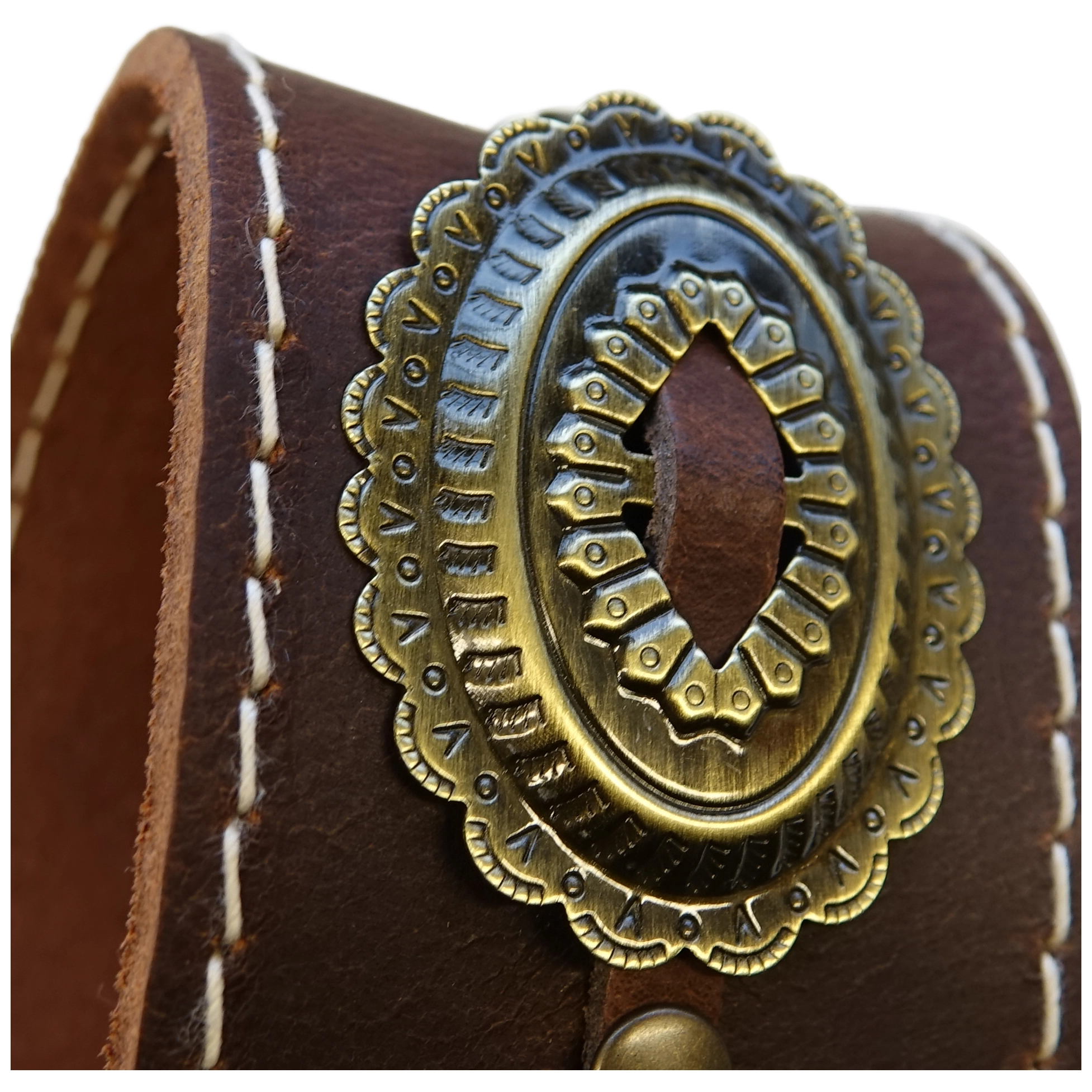 Richter Raw II Concho Gitarrengurt Brown / Old Brass 3