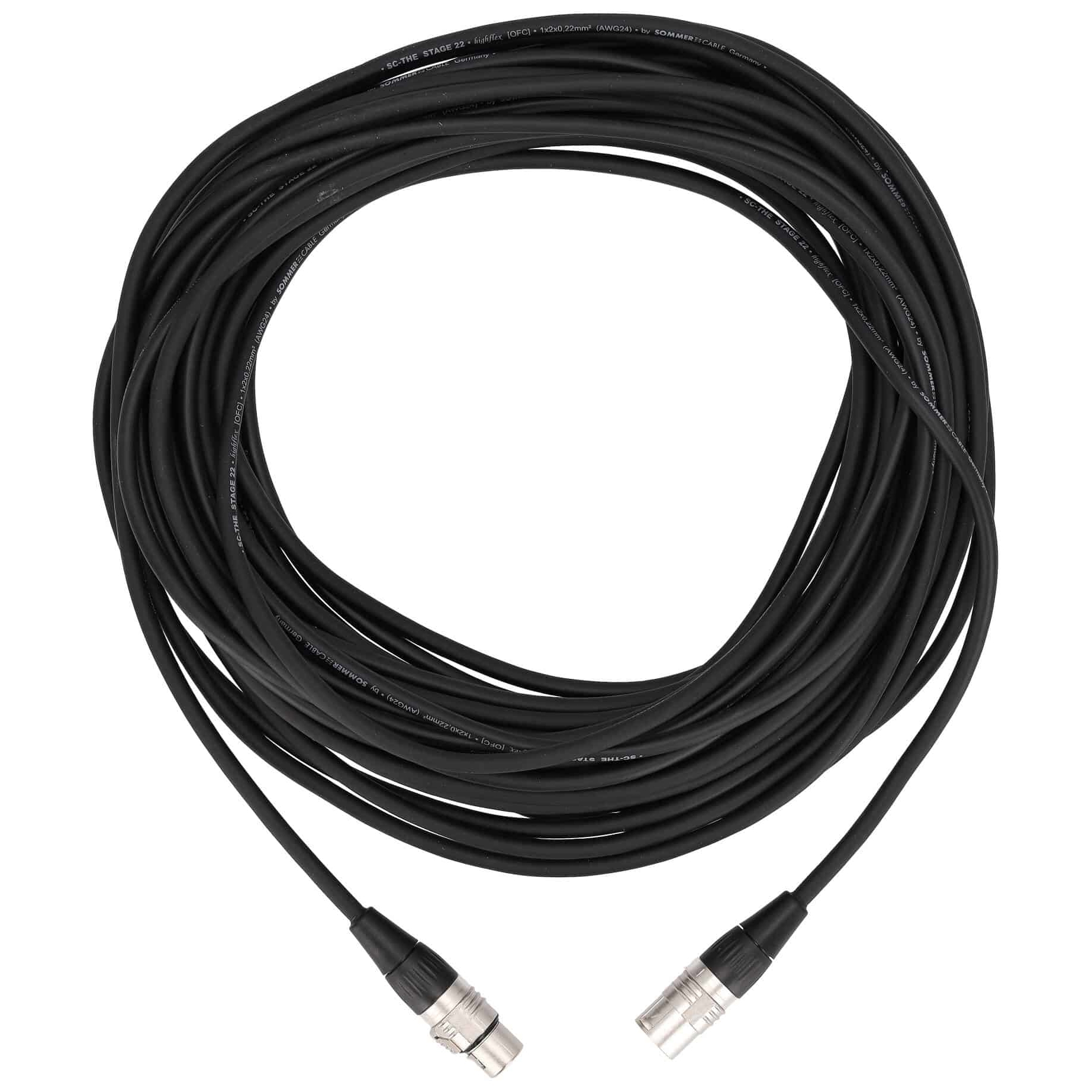 Sommer Cable - Sommer Cable SGHN-2000-SW Stage 22 Highflex XLR Male - XLR Female 20 Meter Schwarz